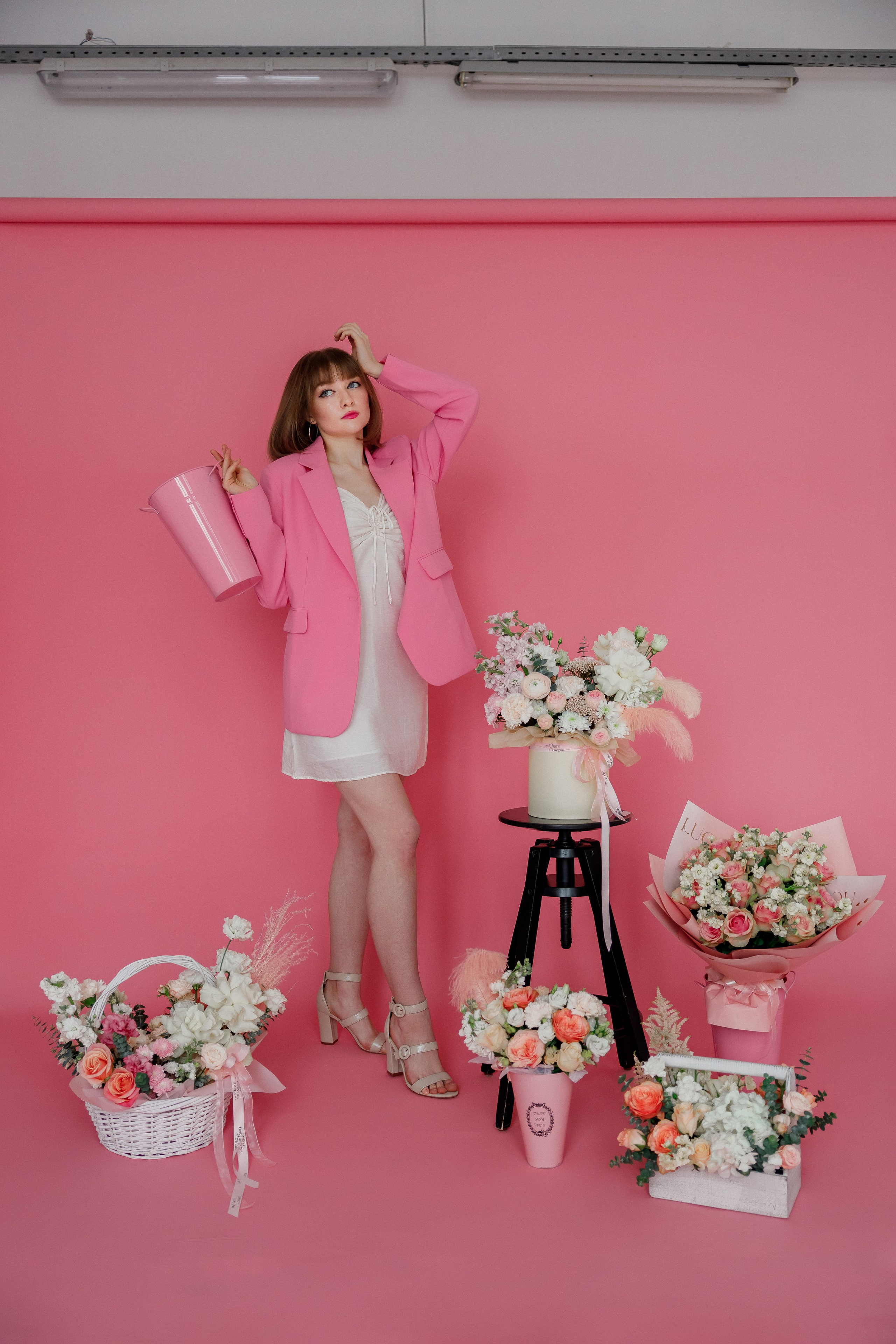 Контент-съёмка для салона цветов. Розовый зал. Фотограф Марина Юдина. Подольск, Москва