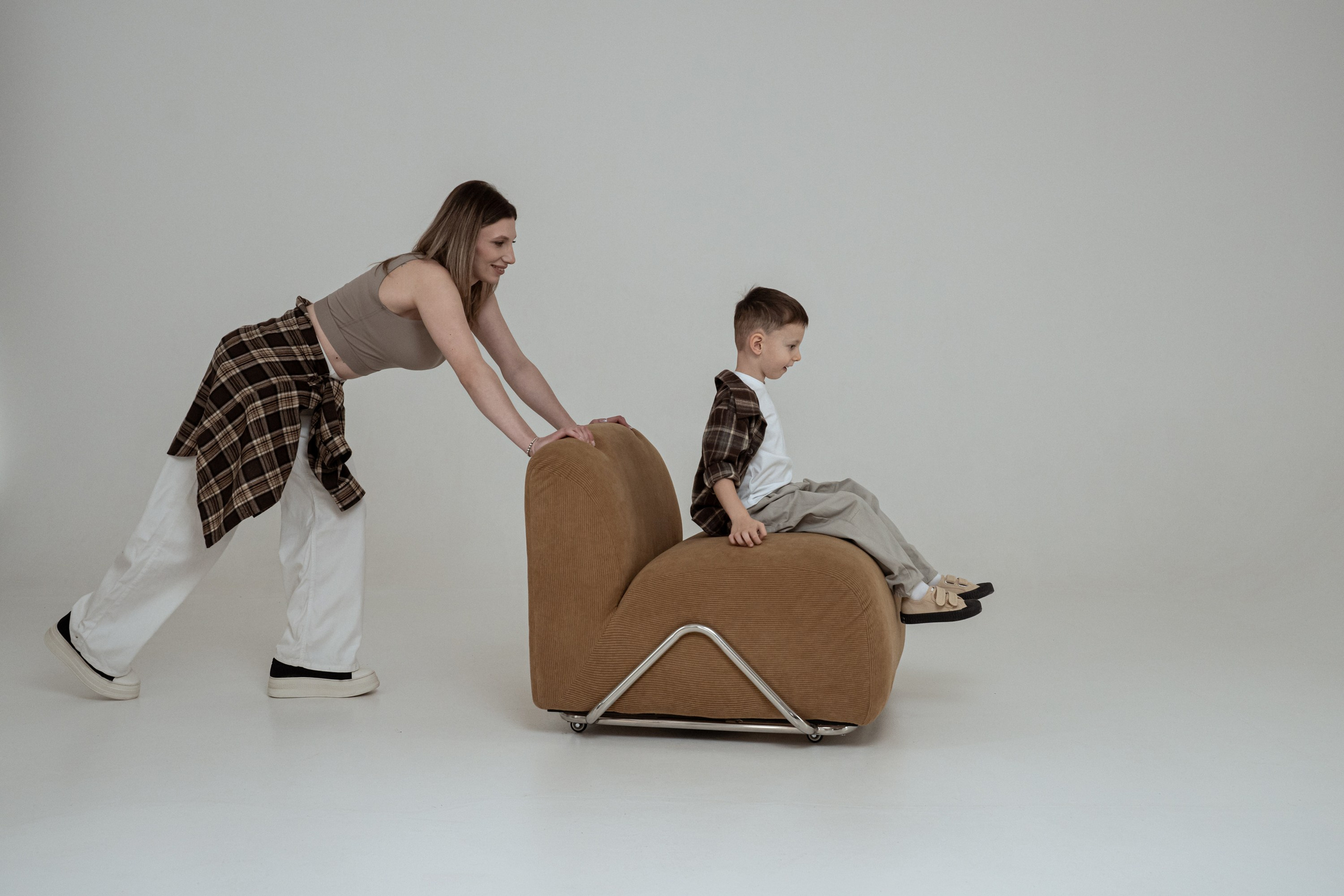 Mother and son photo shoting