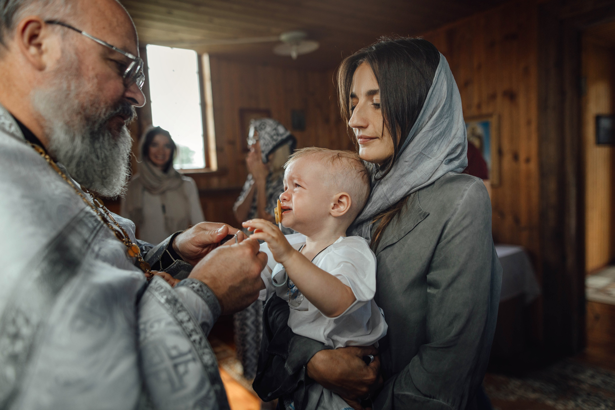 Крещение Тимофея, д. Киевец, храм Святой Троицы, август 2025