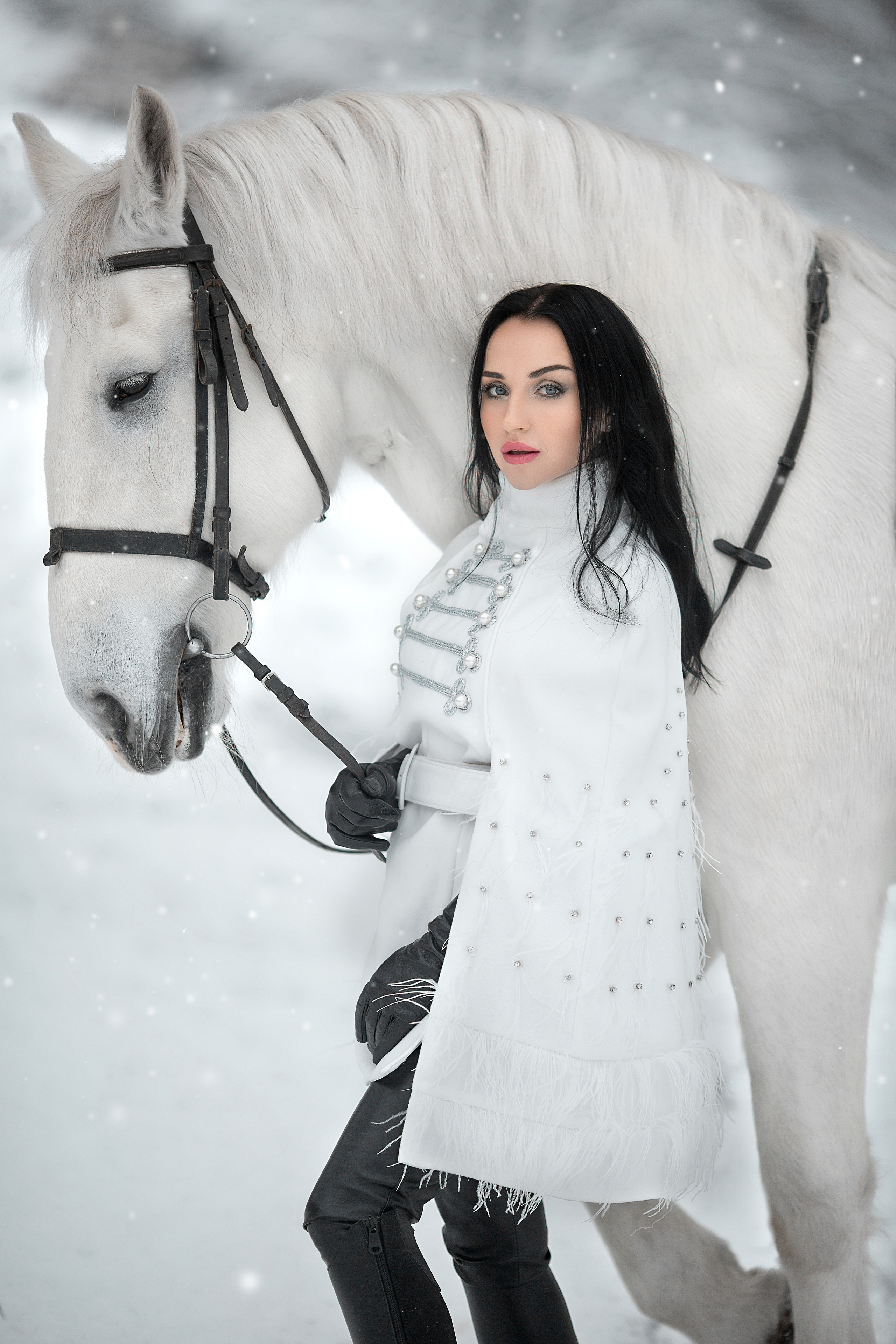 Образ для зимней съемки. Фотосессия с лошадьми в Нижнем Новгороде