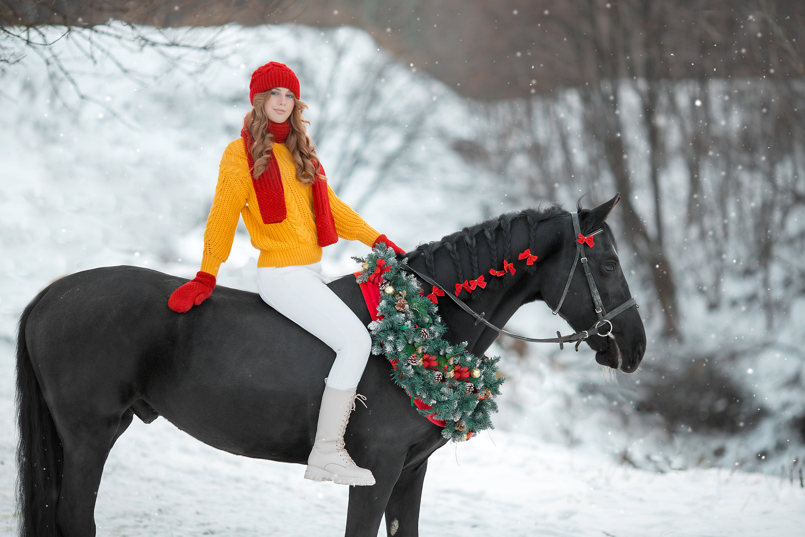 Мария и Барс фотодень 27.11. Фотосессия с лошадьми в Нижнем Новгороде