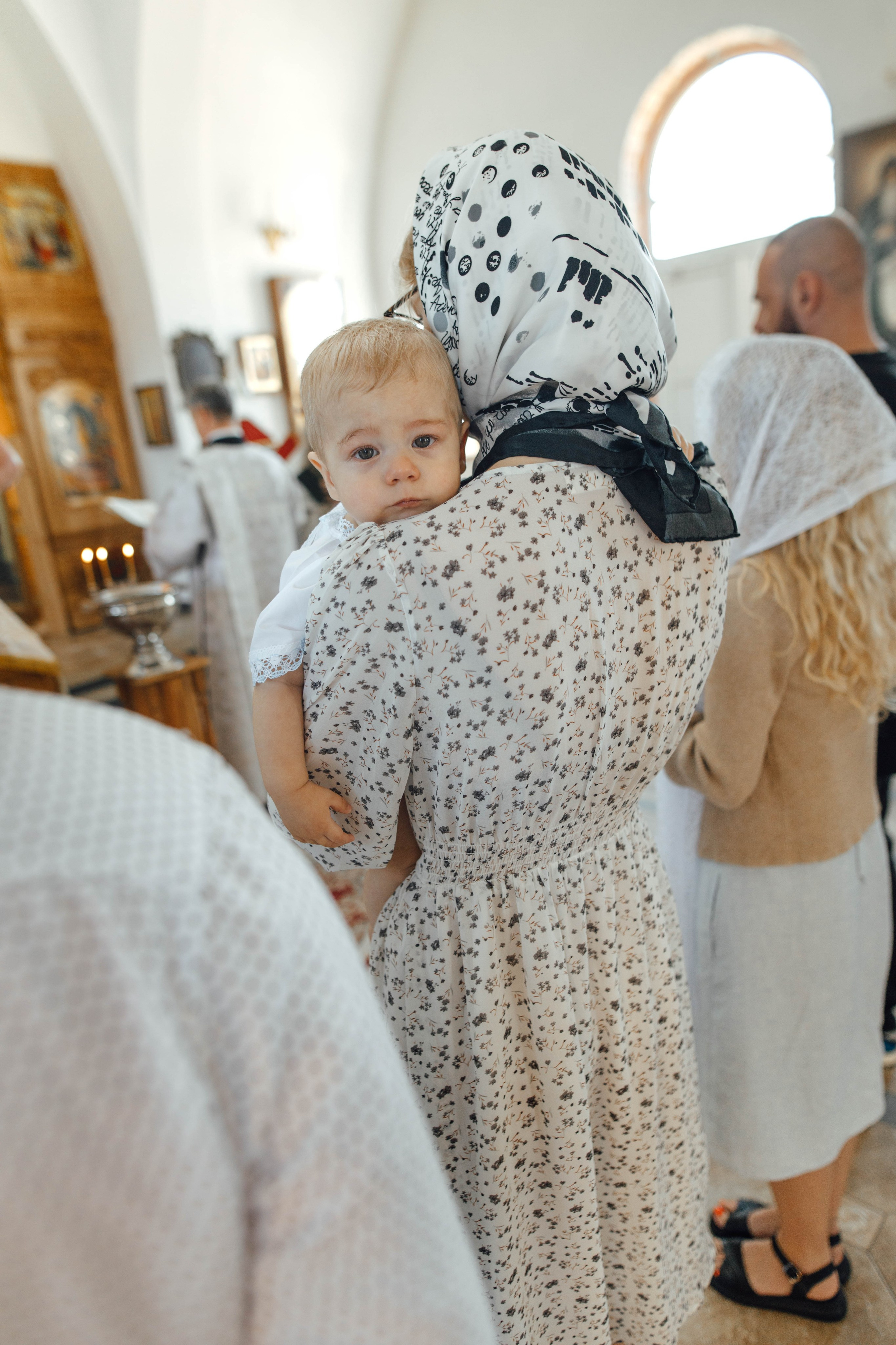 Крещение Энвера (Михаила), д. Колядищи, храм Успения Пр. Богородицы, август 2025