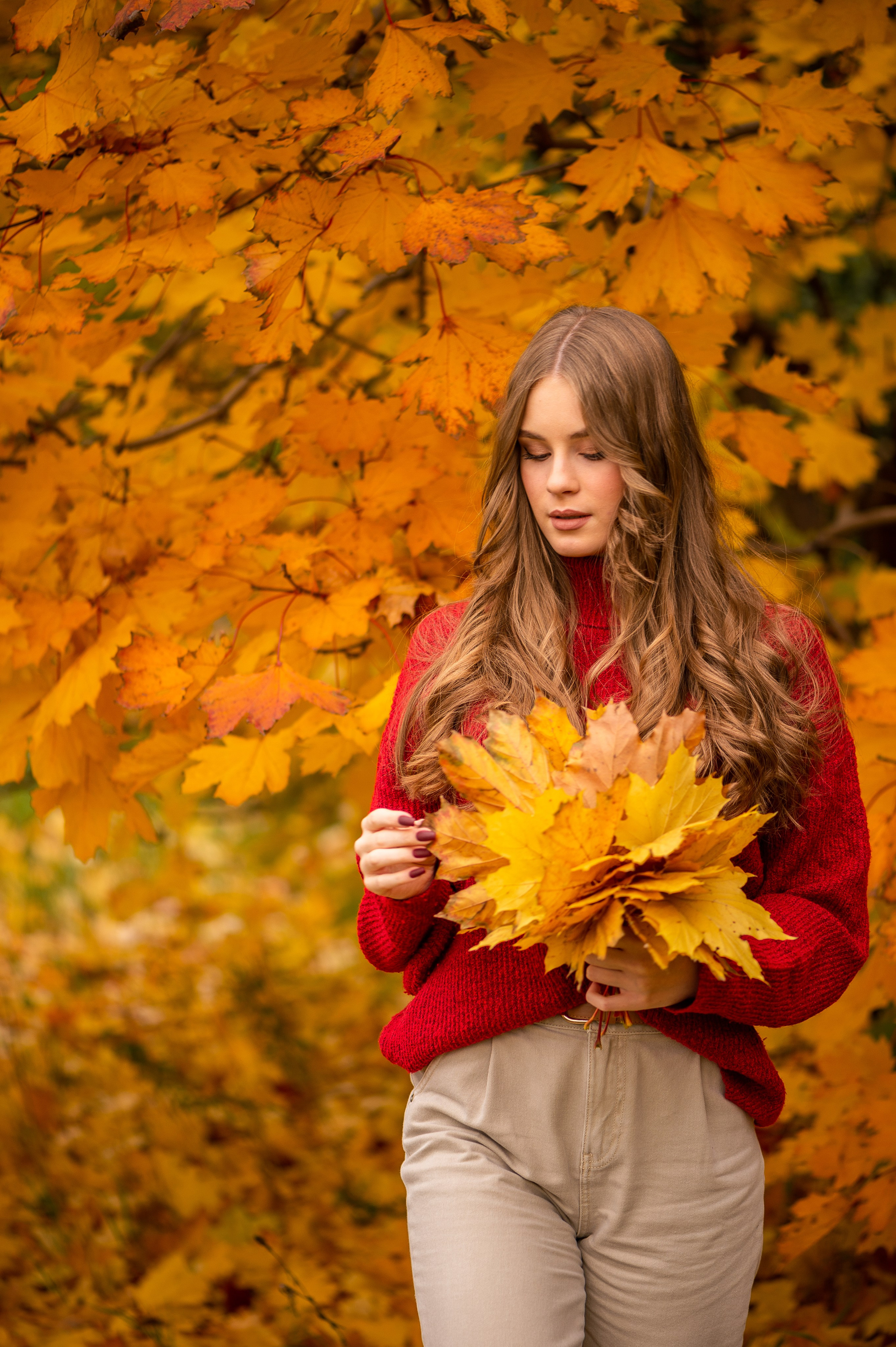 фотосессия в желтой листве