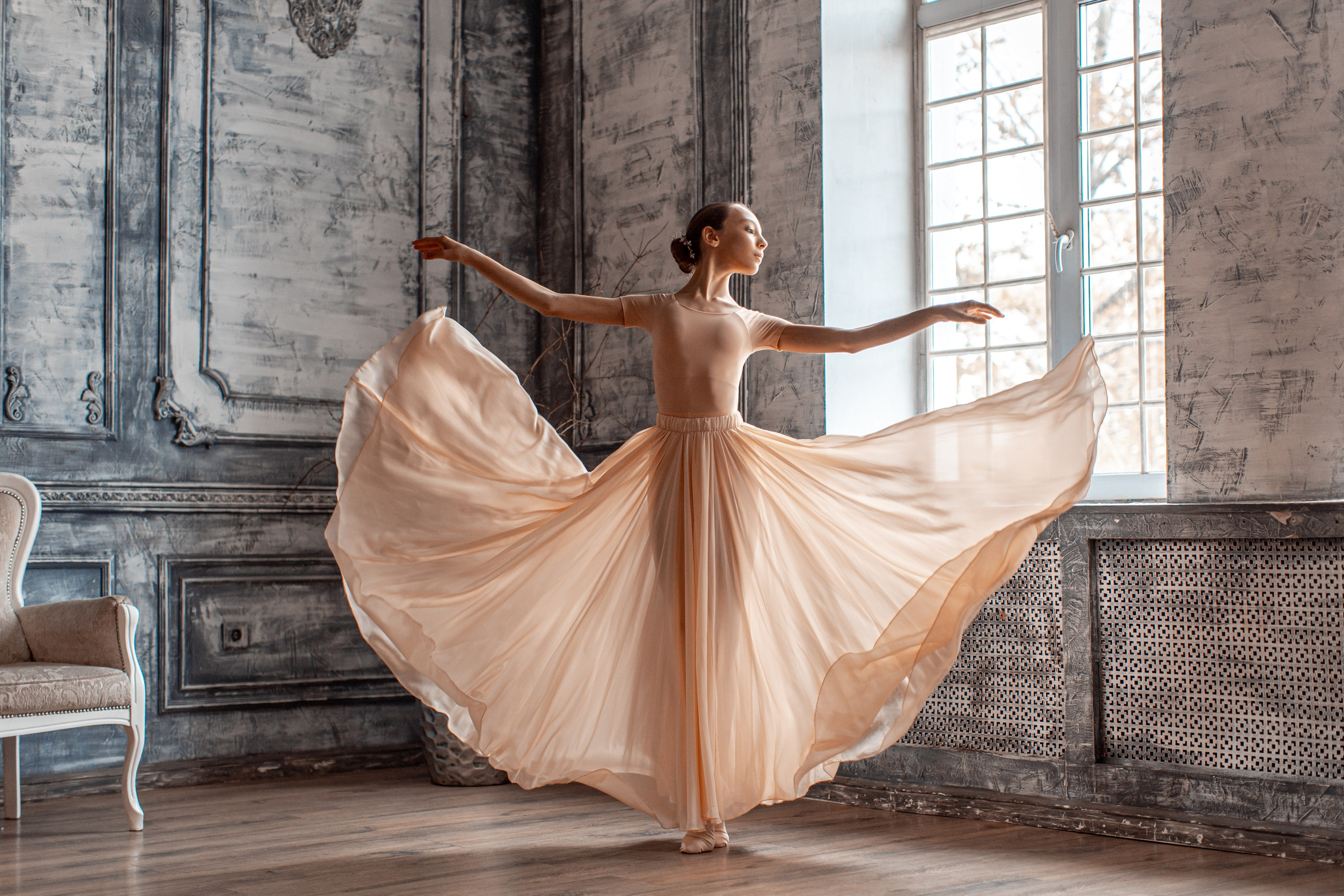 Бежевая воздушная юбка напрокат для фотосессии. Балетный фотограф Алина Ханько — Душа Балета