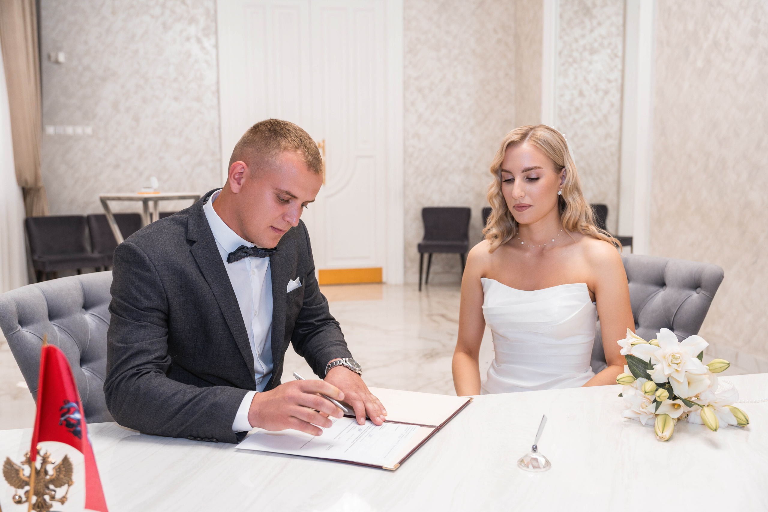 Свадебная фотосессия в Москве, регистрация в Кутузовском ЗАГСе Москва. Свадебный фотограф в Москве Анна Полушина