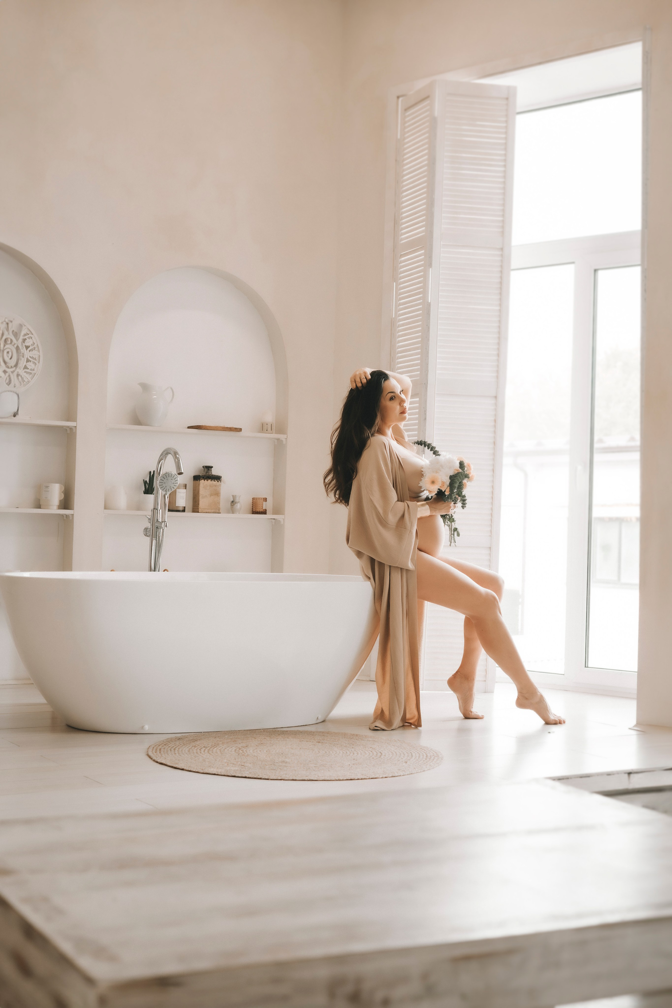 беременная фотосессия в ванной в Москве