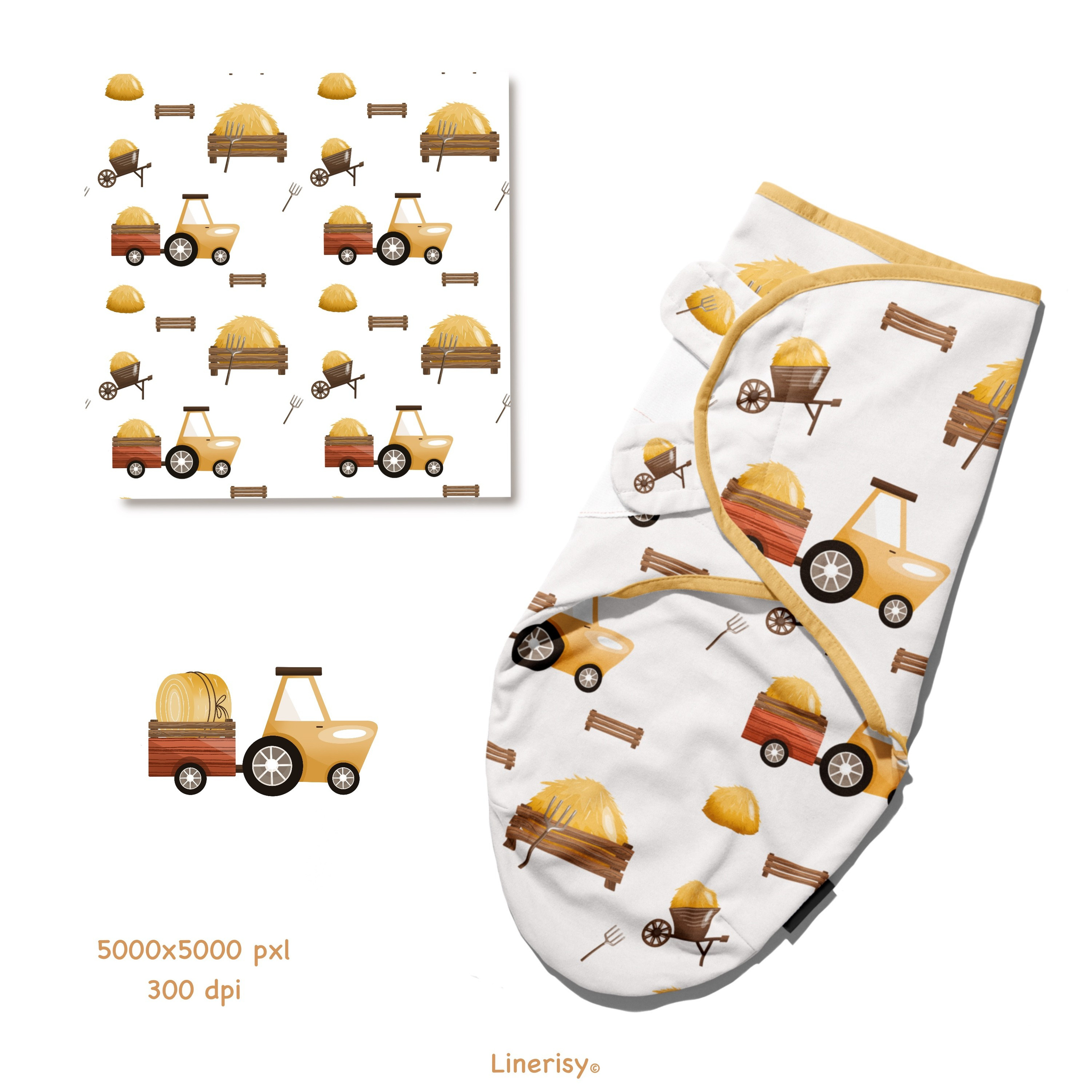 Набор бесшовных паттернов «Осенняя ферма». Художник-иллюстратор Евгения Бекренёва