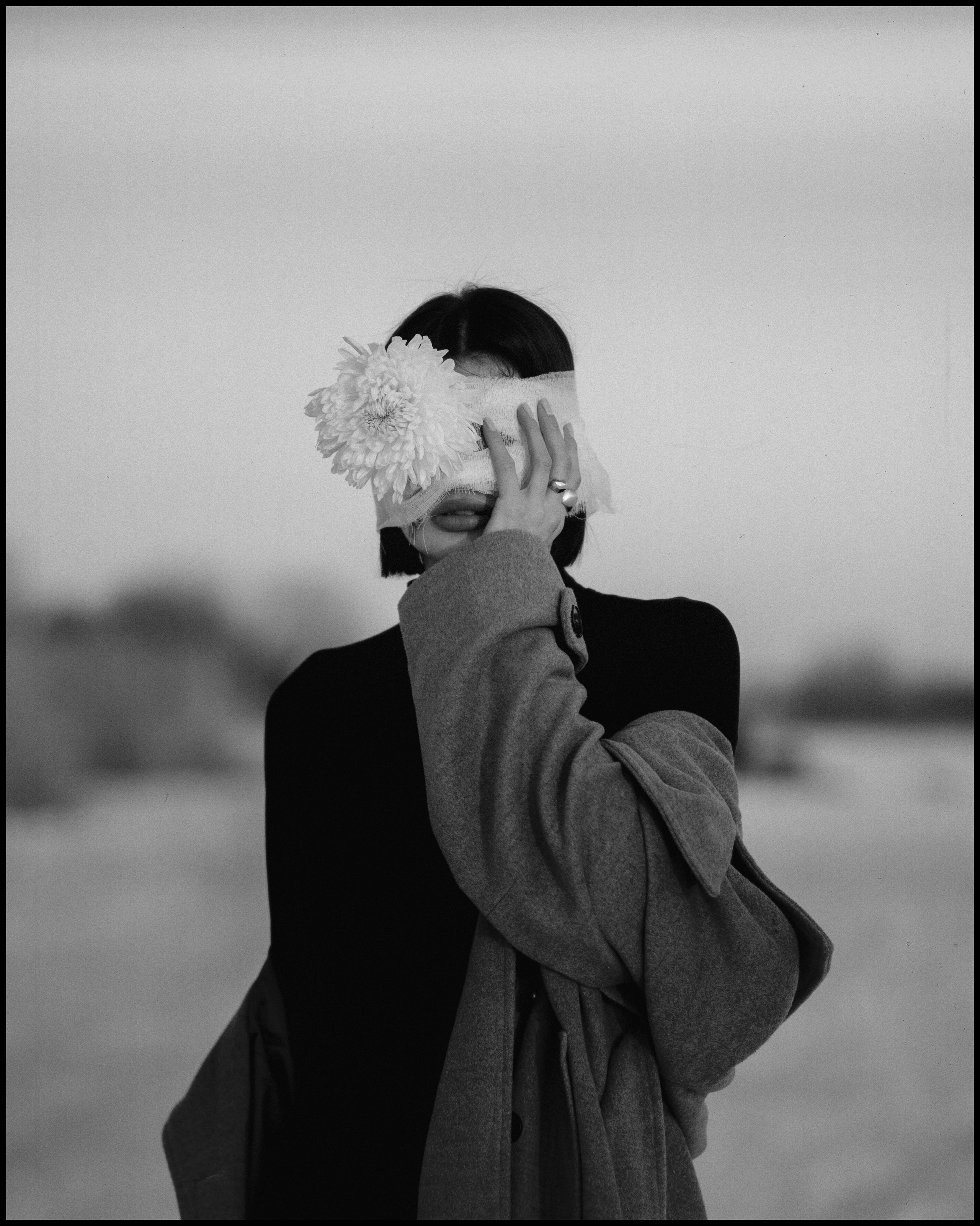 Фотосъёмка с цветком на льду на Ростовском море