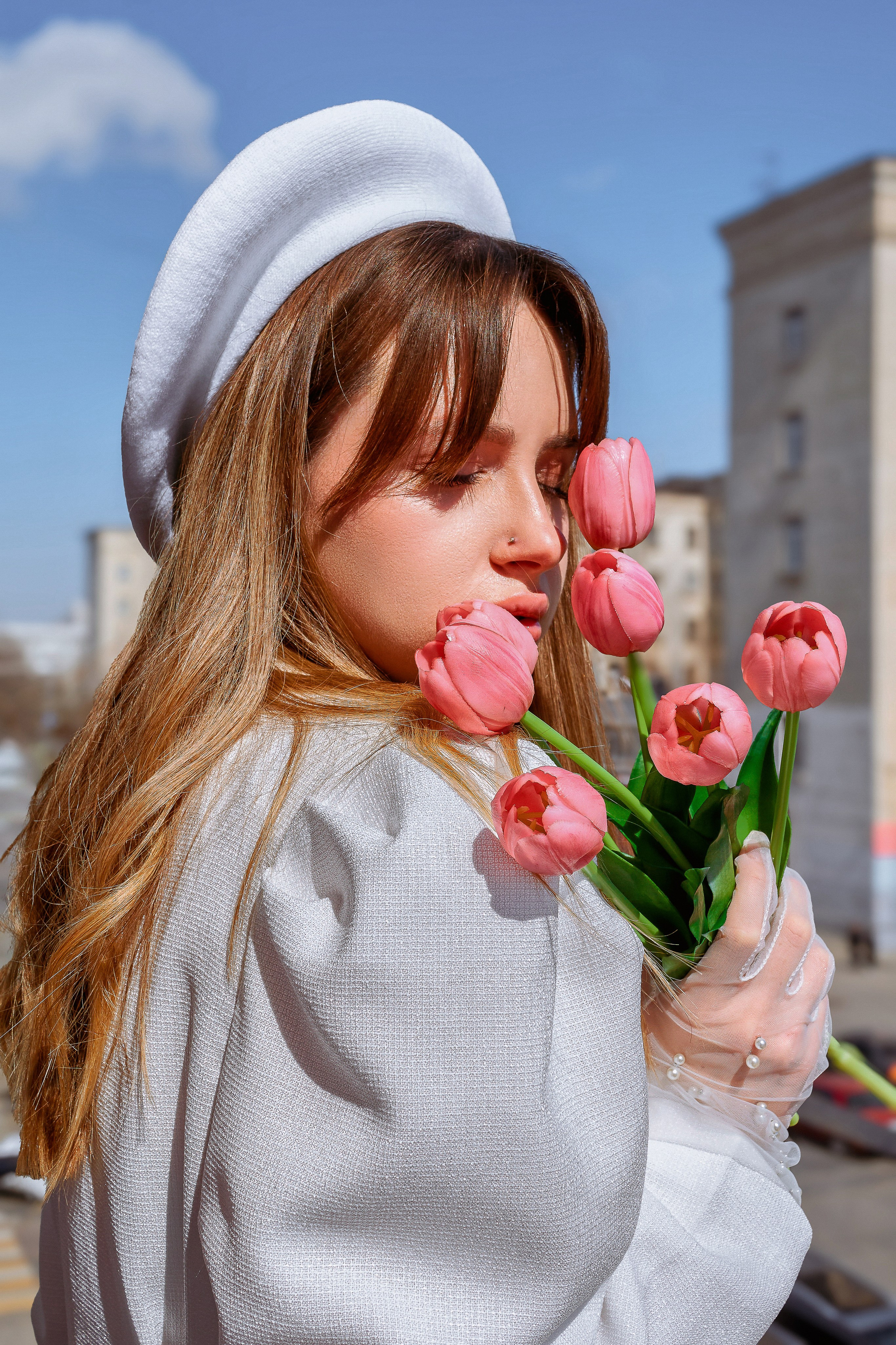 Наслаждение райским утром с тюльпанами.