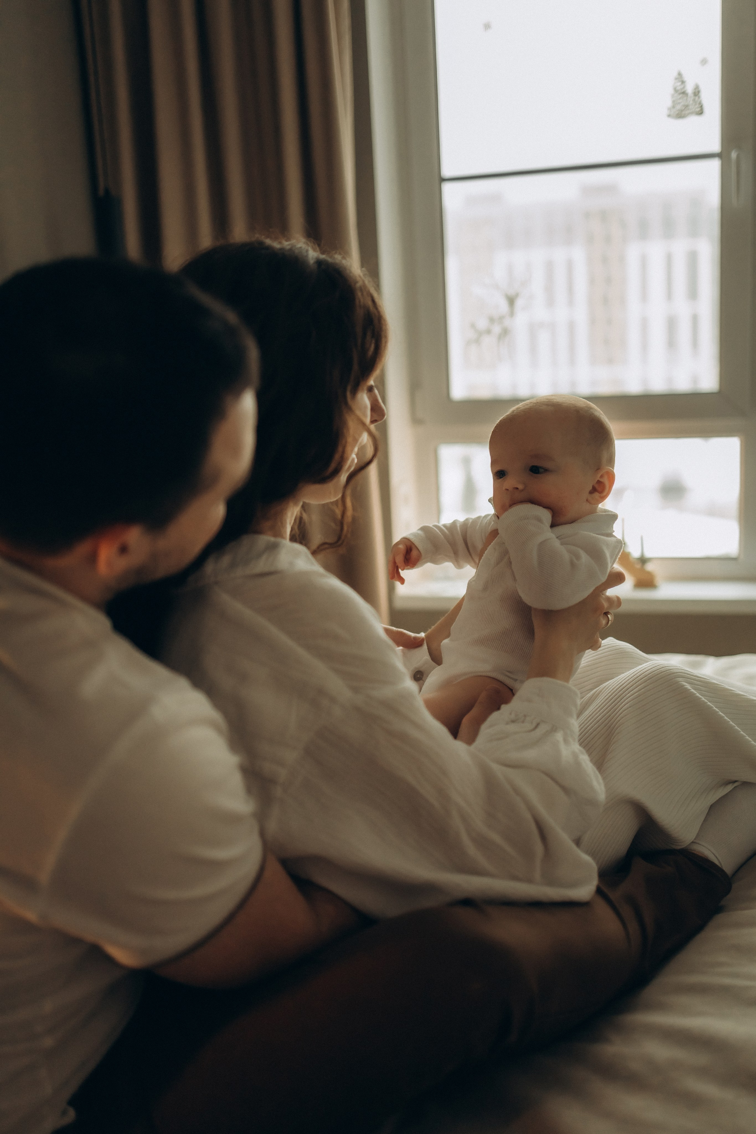 Наташа, Сережа и малыш Левушка. Семейный, домашний, ньюборн фотограф Москва Цветкова Елизавета