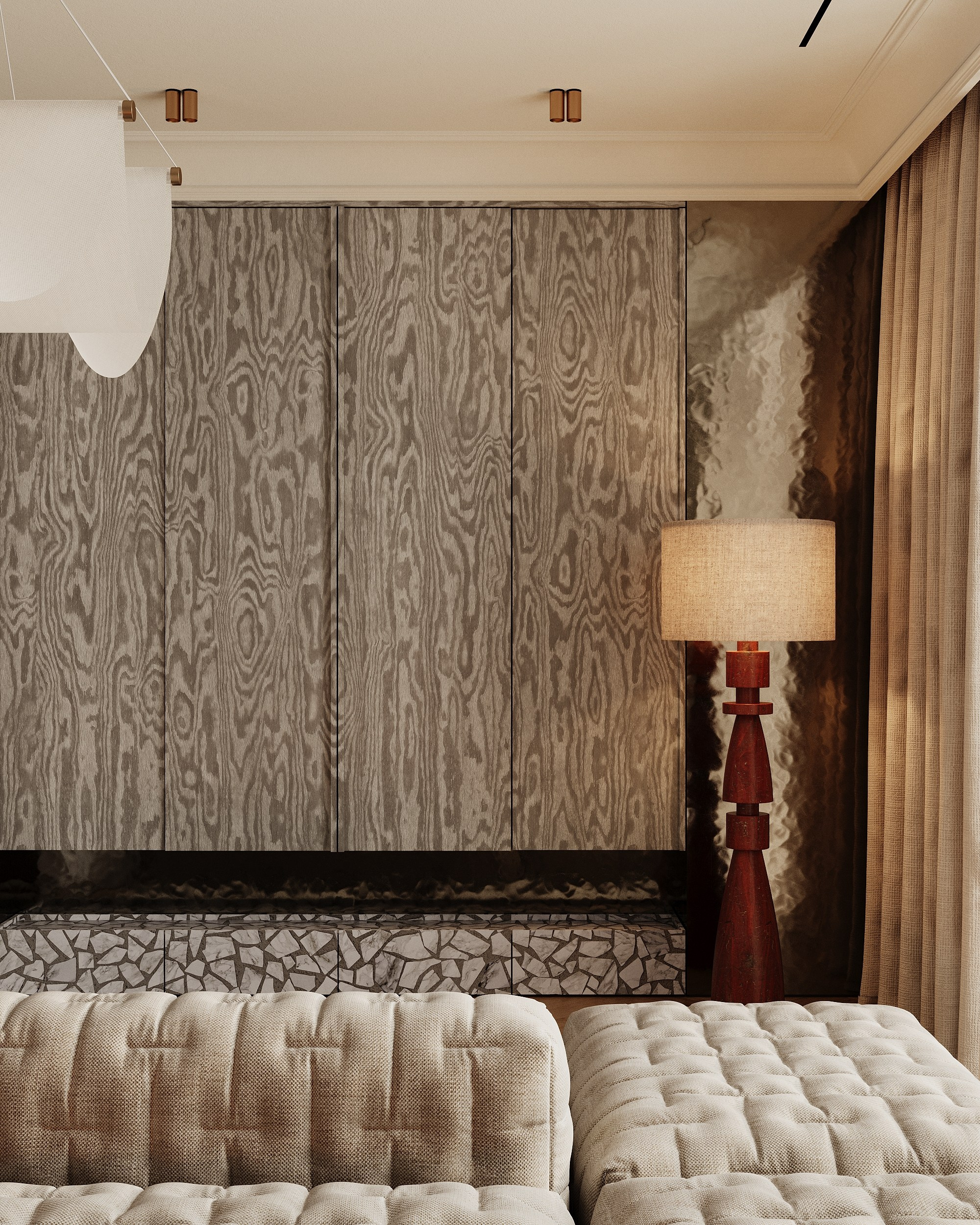 SOFT MINIMAL APARTMENT. Interior 3D visualizer Liya Iskevich