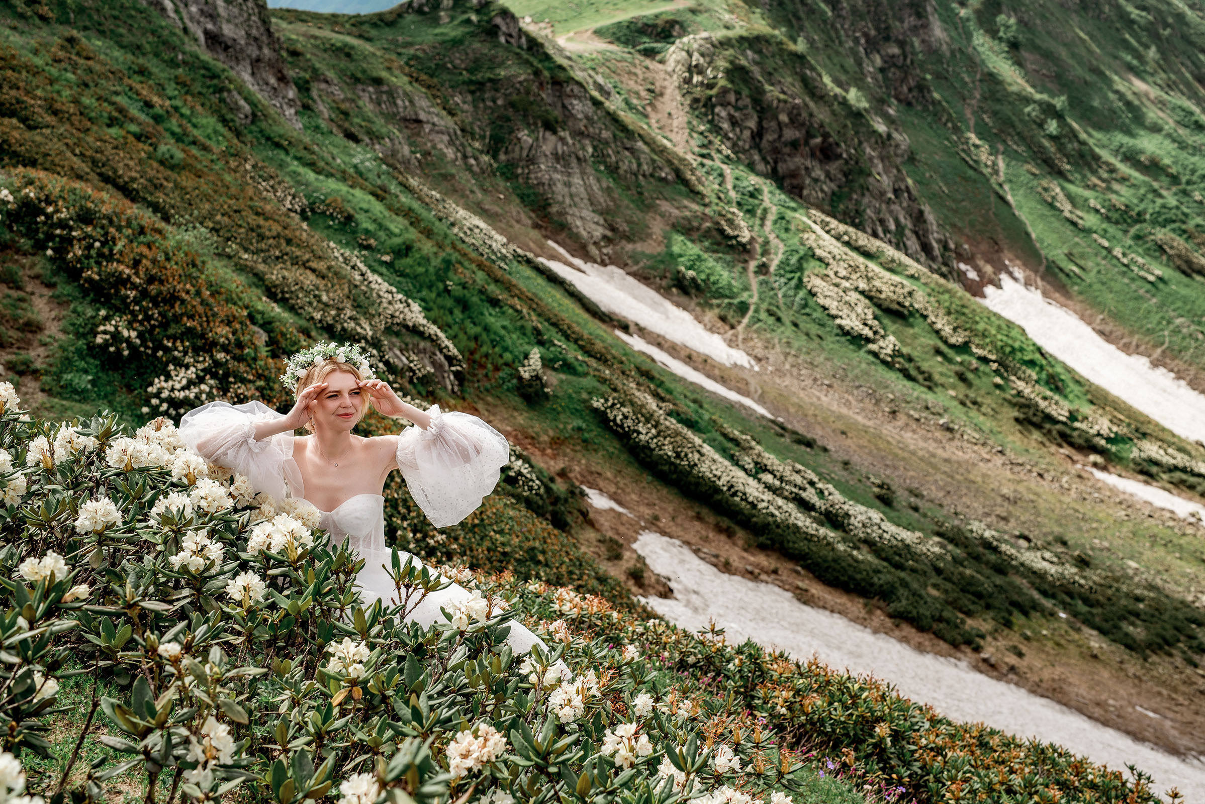 Свадьба в горах Розы Хутор. Фотограф в Сочи, Адлере, Сириусе и на Красной поляне Кушабаева Алёна