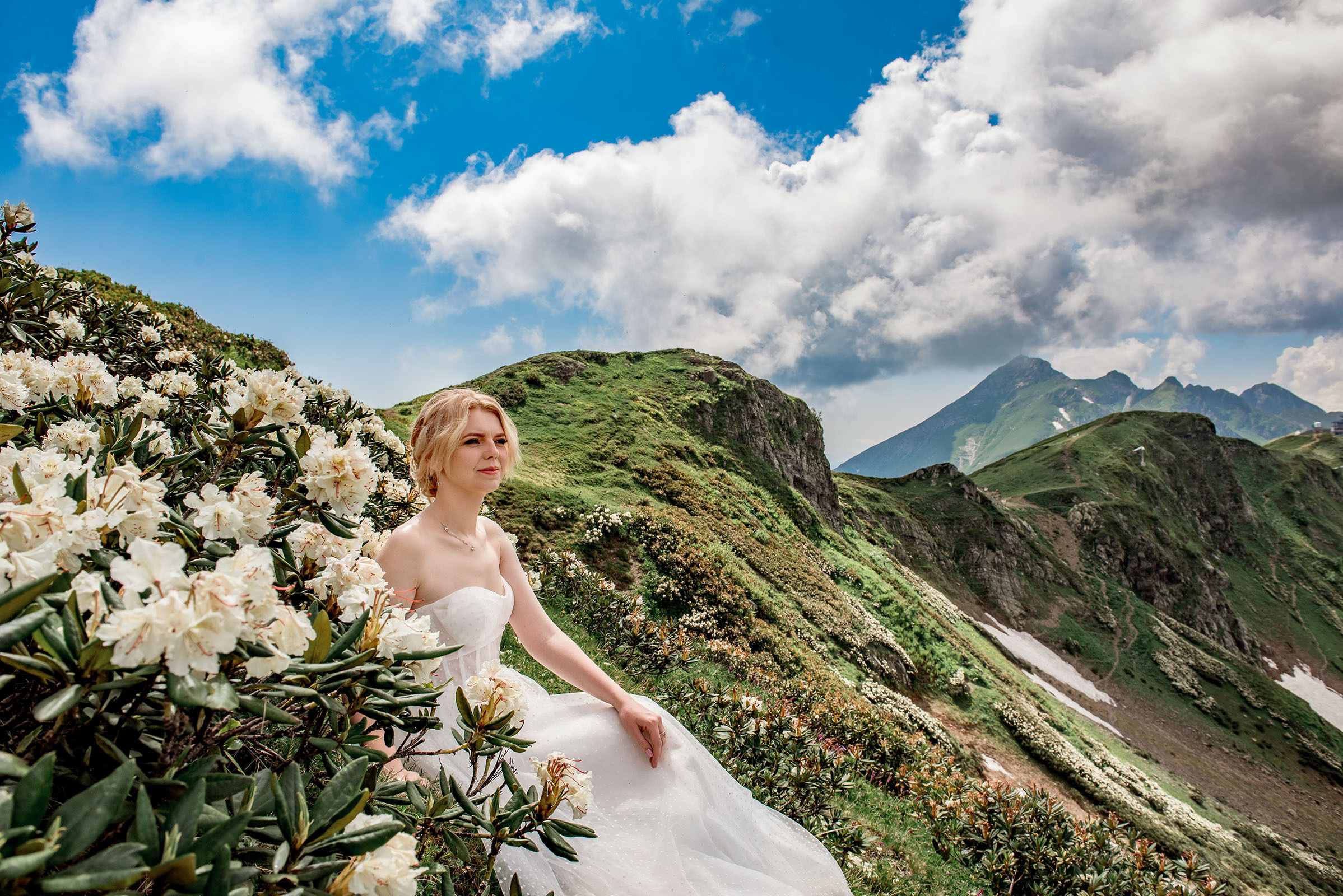 Свадьба в горах Розы Хутор. Фотограф в Сочи, Адлере, Сириусе и на Красной поляне Кушабаева Алёна