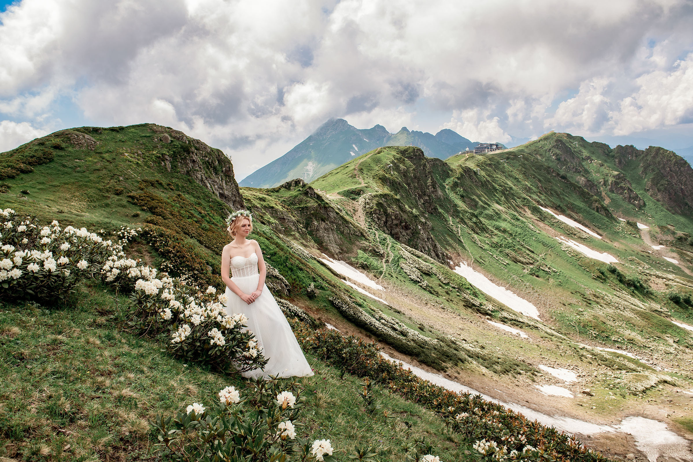 Свадьба в горах Розы Хутор. Фотограф в Сочи, Адлере, Сириусе и на Красной поляне Кушабаева Алёна