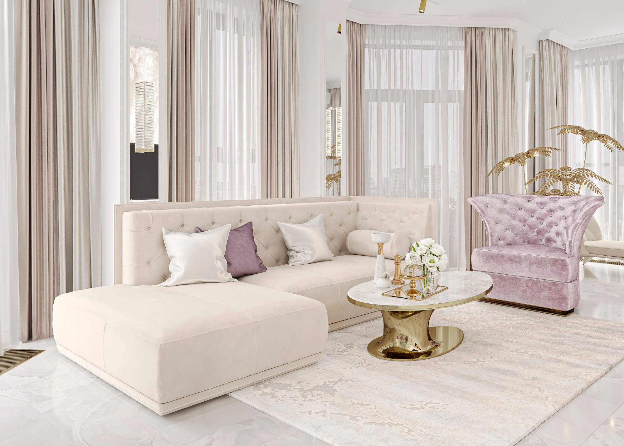 ЖК SPIRES (МОСКВА) 120 КВ.М. Irina Balykina — Interior 3D Visualisation