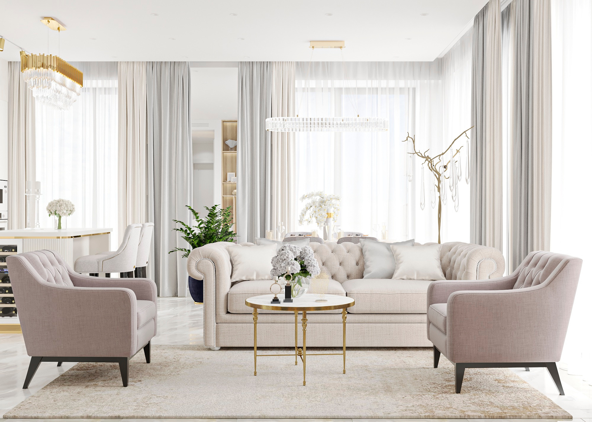 ЖК PRIME PARK 4 (МОСКВА) 86 КВ.М. Irina Balykina — Interior 3D Visualisation