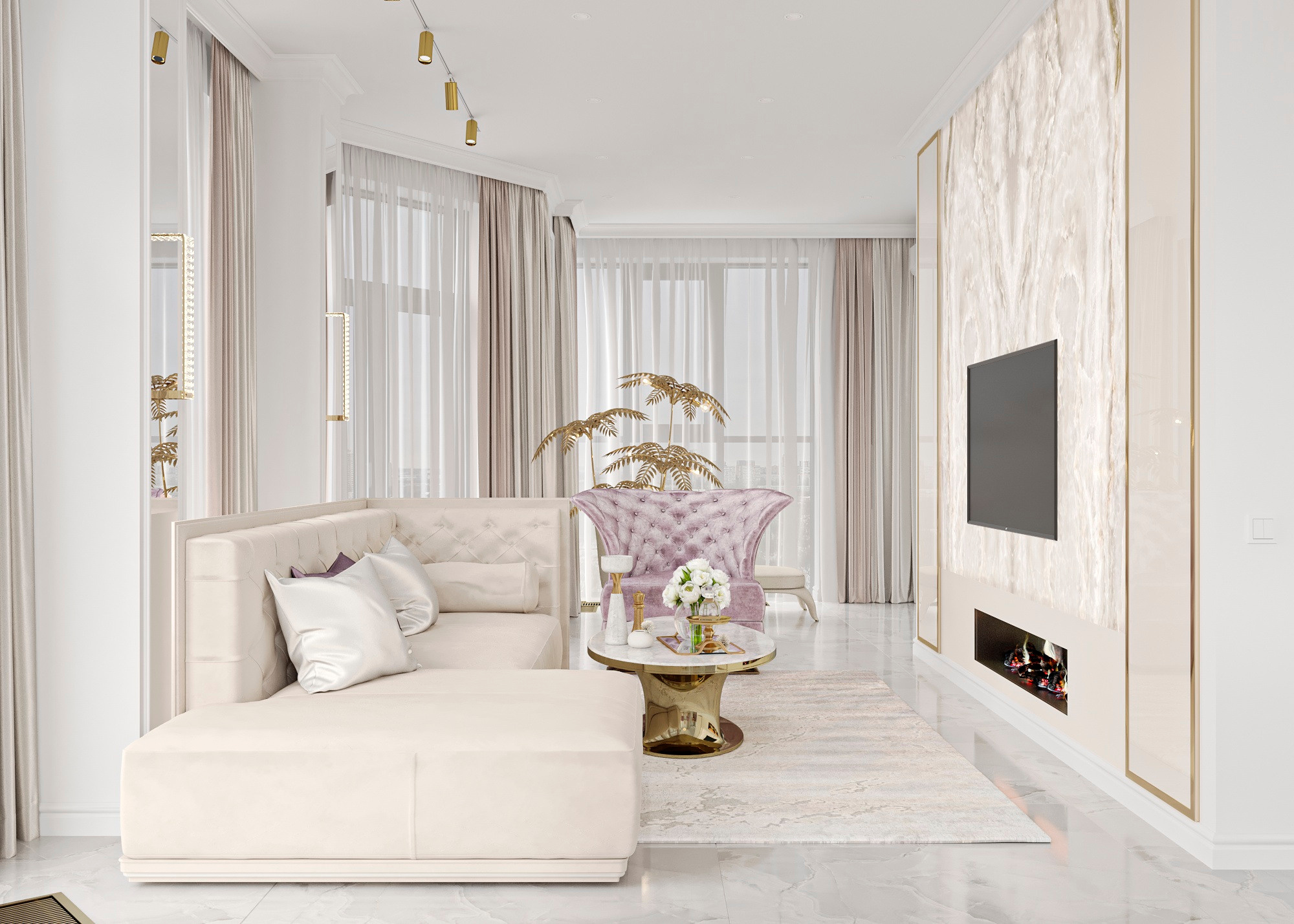 ЖК SPIRES (МОСКВА) 120 КВ.М. Irina Balykina — Interior 3D Visualisation