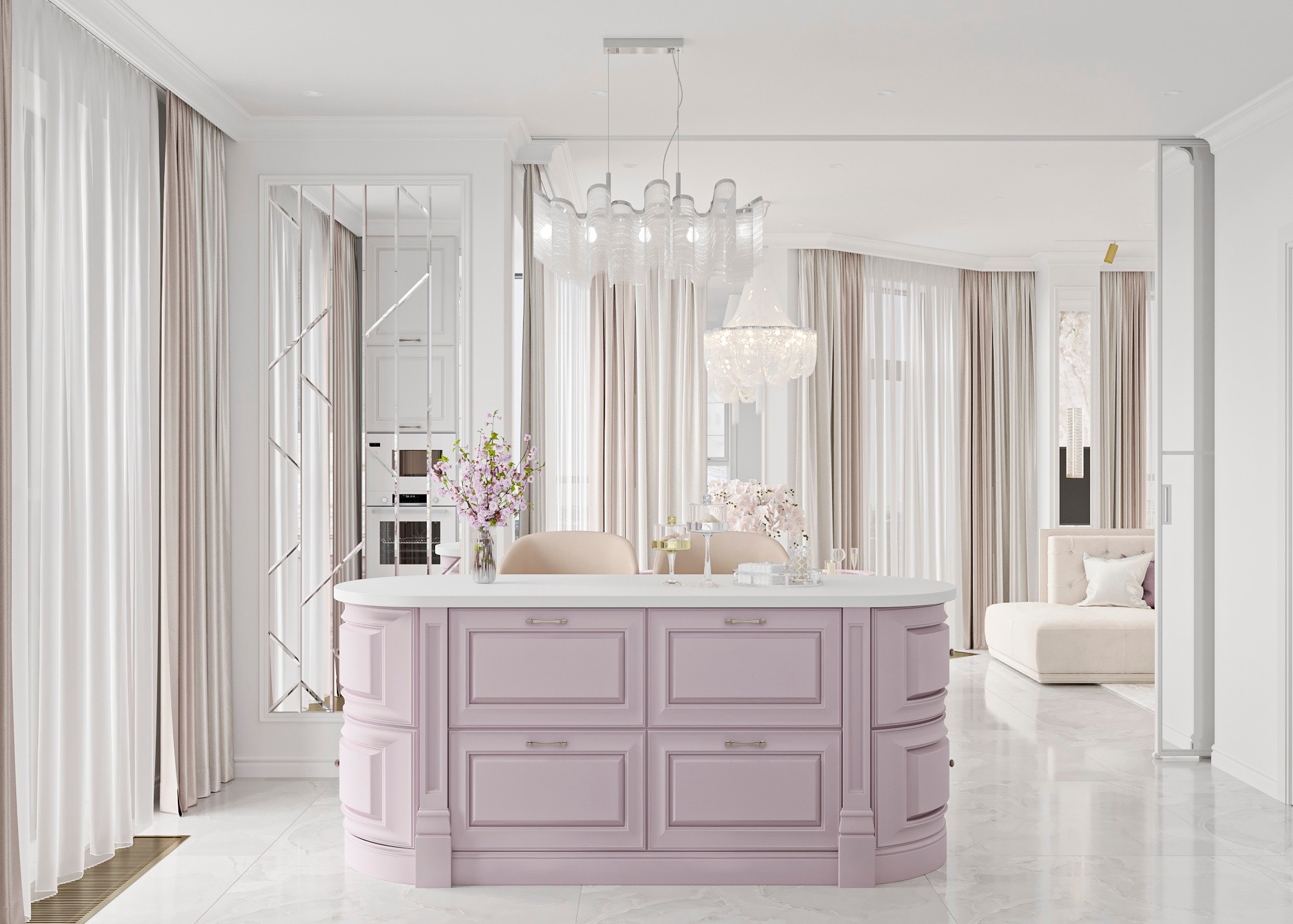 ЖК SPIRES (МОСКВА) 120 КВ.М. Irina Balykina — Interior 3D Visualisation