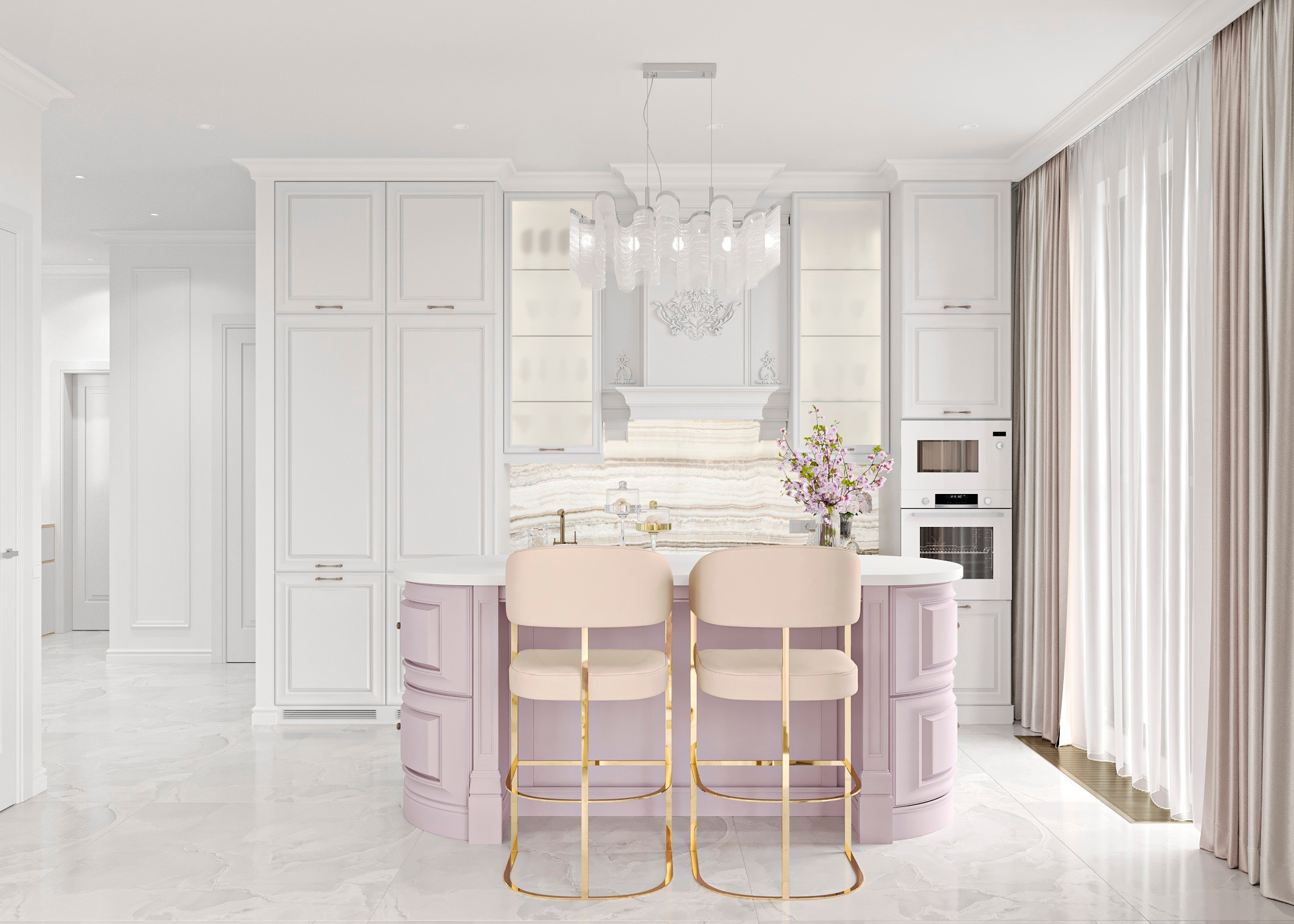 ЖК SPIRES (МОСКВА) 120 КВ.М. Irina Balykina — Interior 3D Visualisation