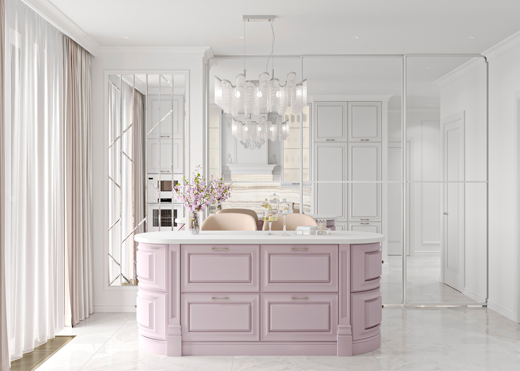 ЖК SPIRES (МОСКВА) 120 КВ.М. Irina Balykina — Interior 3D Visualisation