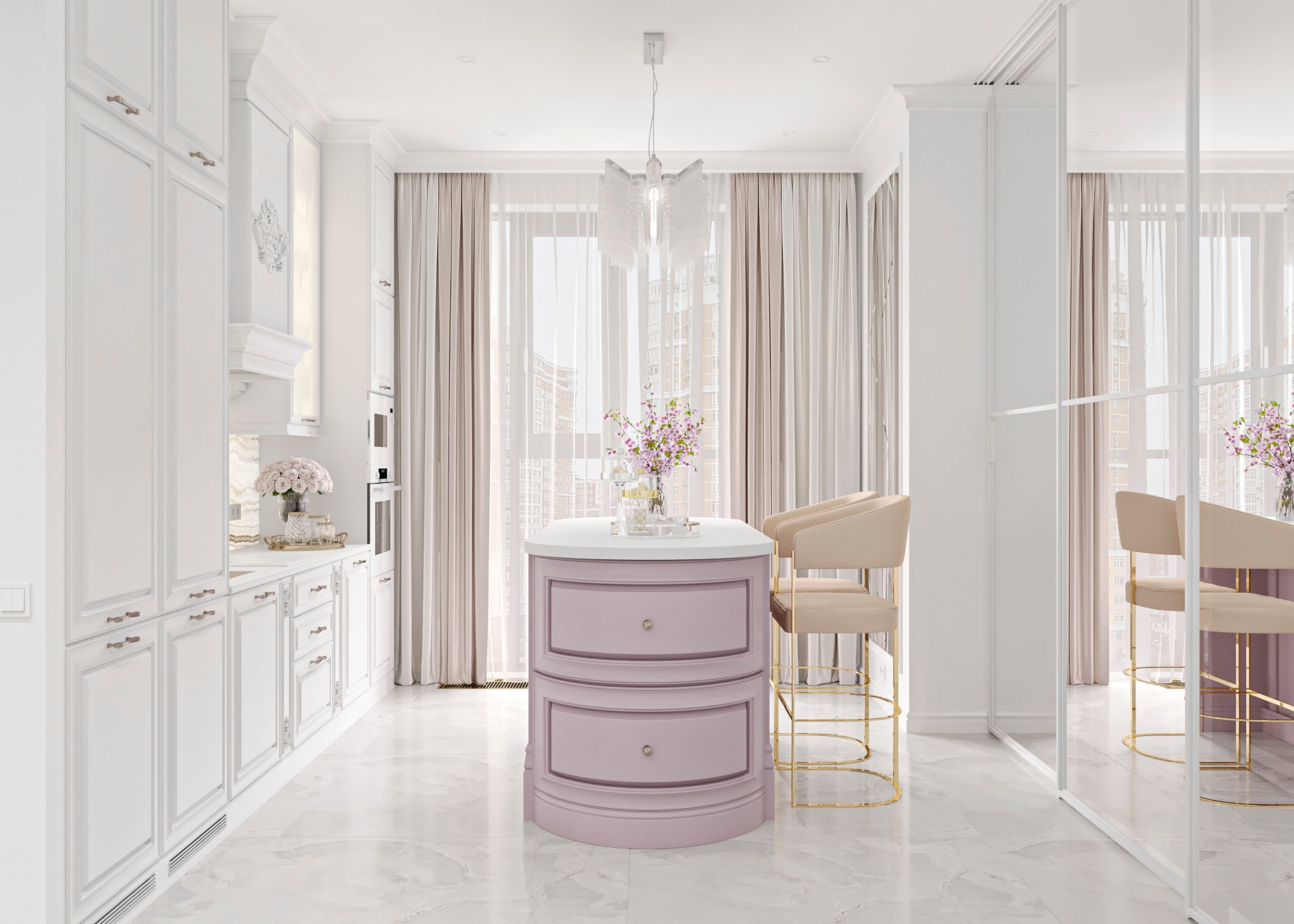 ЖК SPIRES (МОСКВА) 120 КВ.М. Irina Balykina — Interior 3D Visualisation