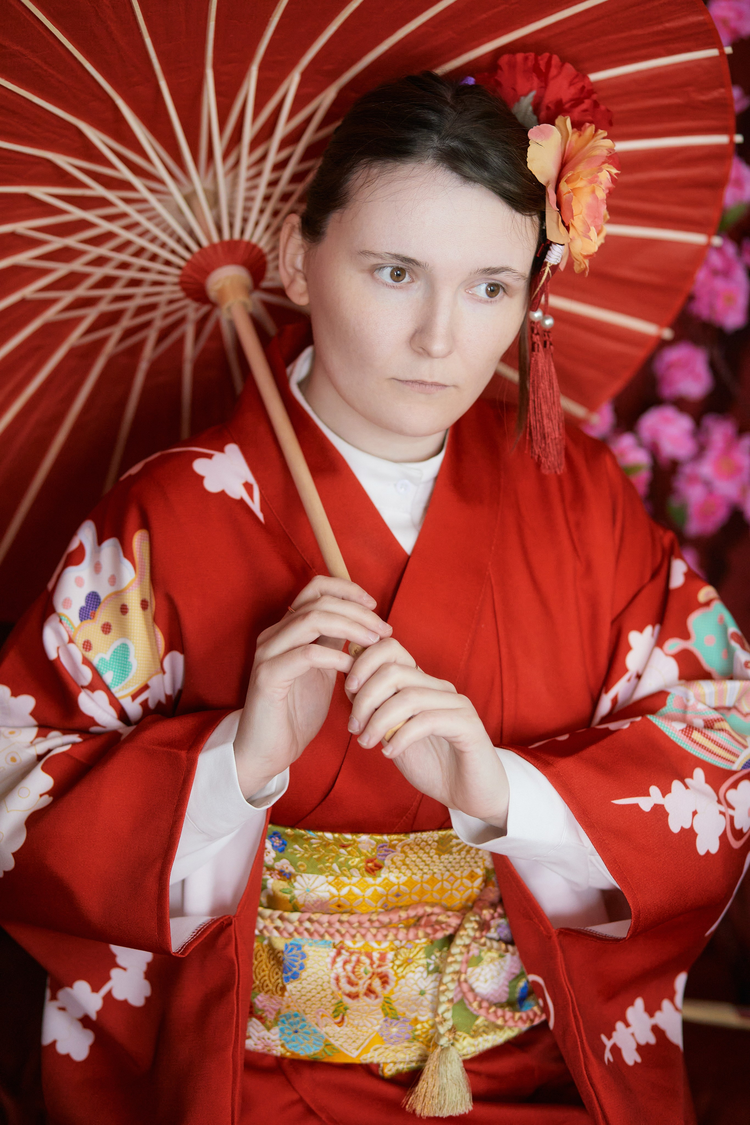 Косплей гейши в японском саду Эниси в Находке, фотограф Олег Мороз