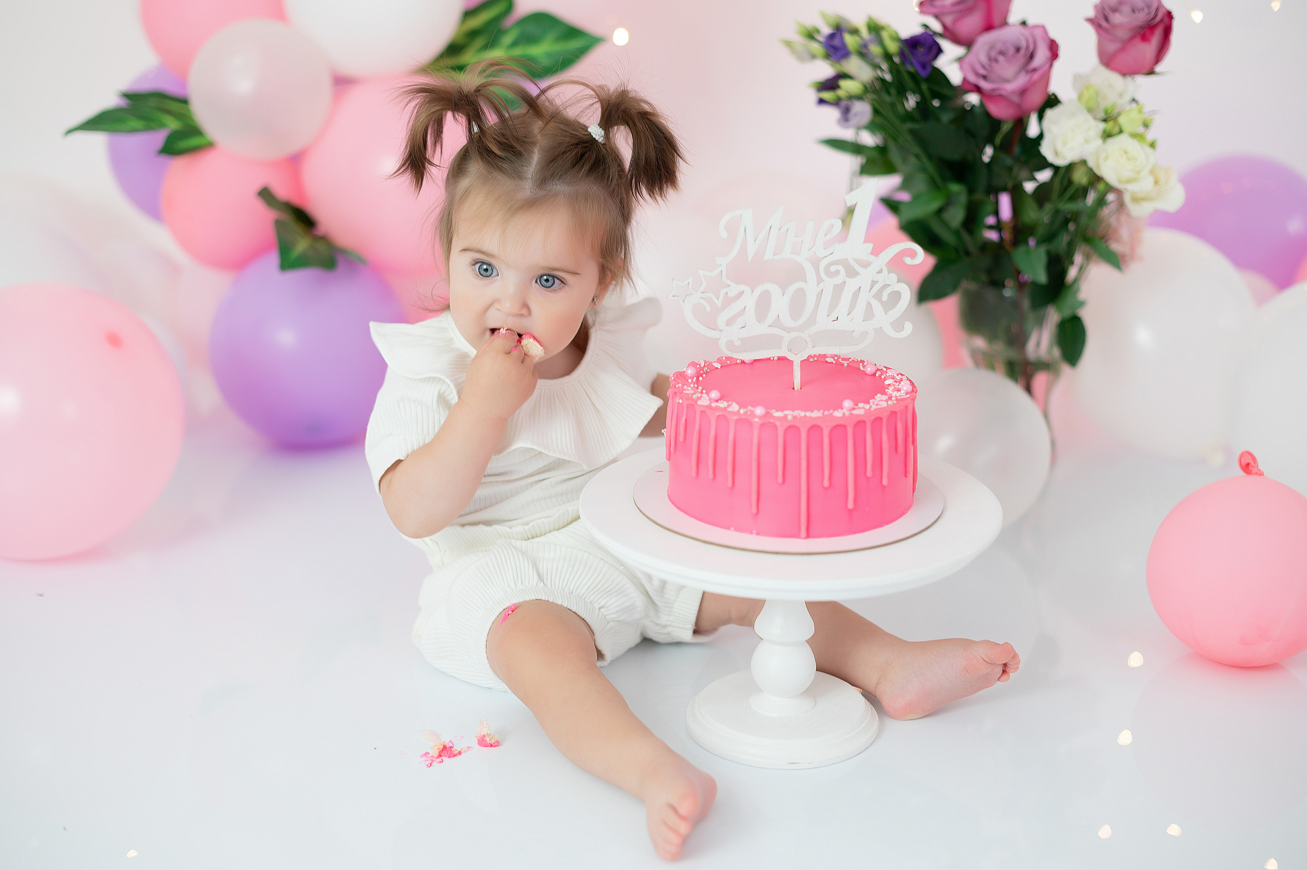 Первый годик Эвелине. Детский и семейный фотограф в Красноярске. Фотосессии новорожденных малышей до 1 месяца
