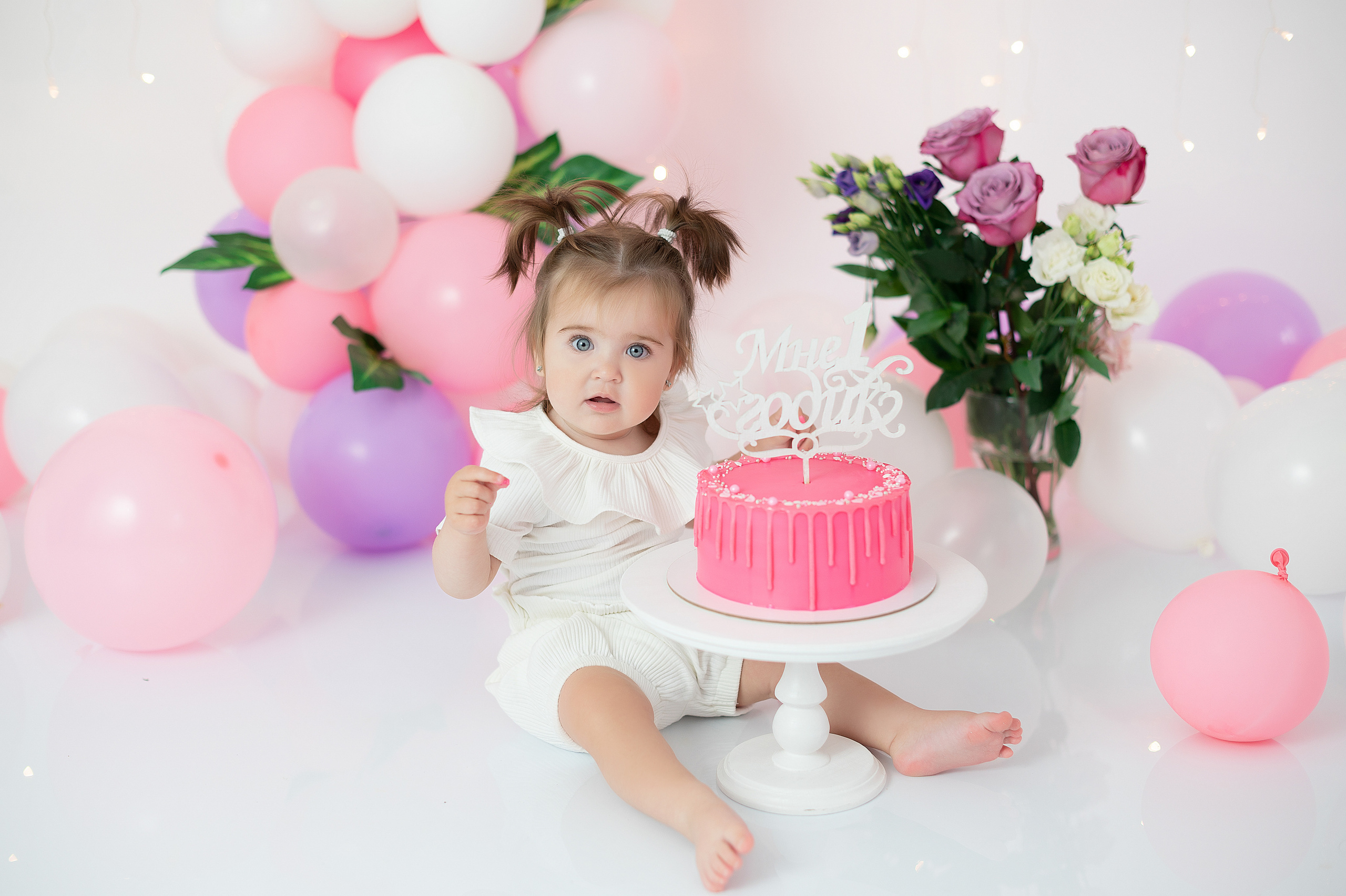 Первый годик Эвелине. Детский и семейный фотограф в Красноярске. Фотосессии новорожденных малышей до 1 месяца