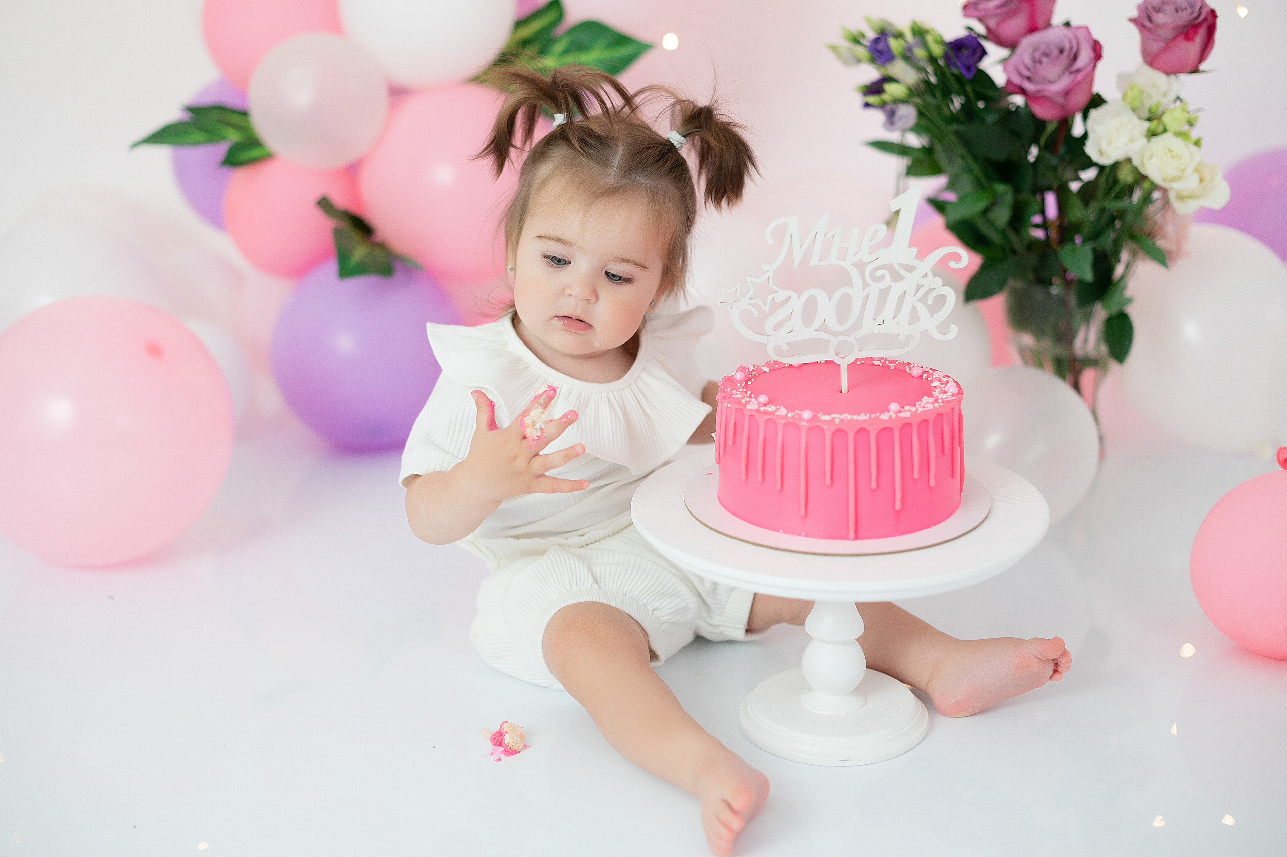 Первый годик Эвелине. Детский и семейный фотограф в Красноярске. Фотосессии новорожденных малышей до 1 месяца