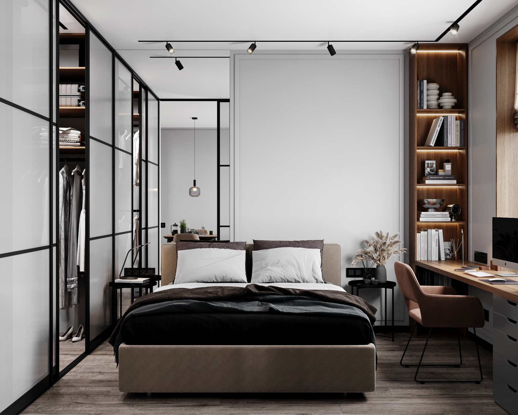 Однокомнатная квартира-студия в Москве 42 м. кв. Студия Дизайна интерьера Tsvetdesign. Дизайнер в Санкт-Петербурге