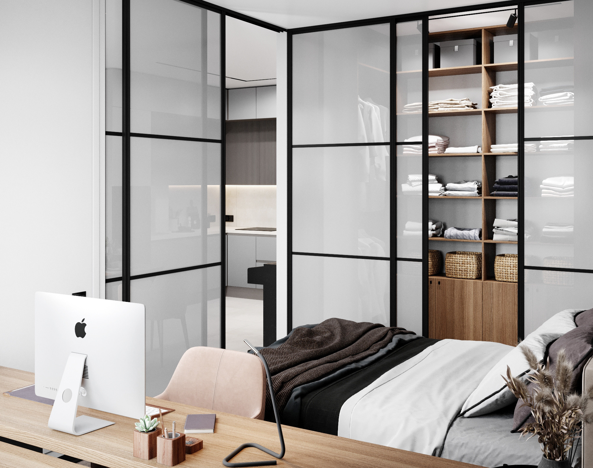 Однокомнатная квартира-студия в Москве 42 м. кв. Студия Дизайна интерьера Tsvetdesign. Дизайнер в Санкт-Петербурге