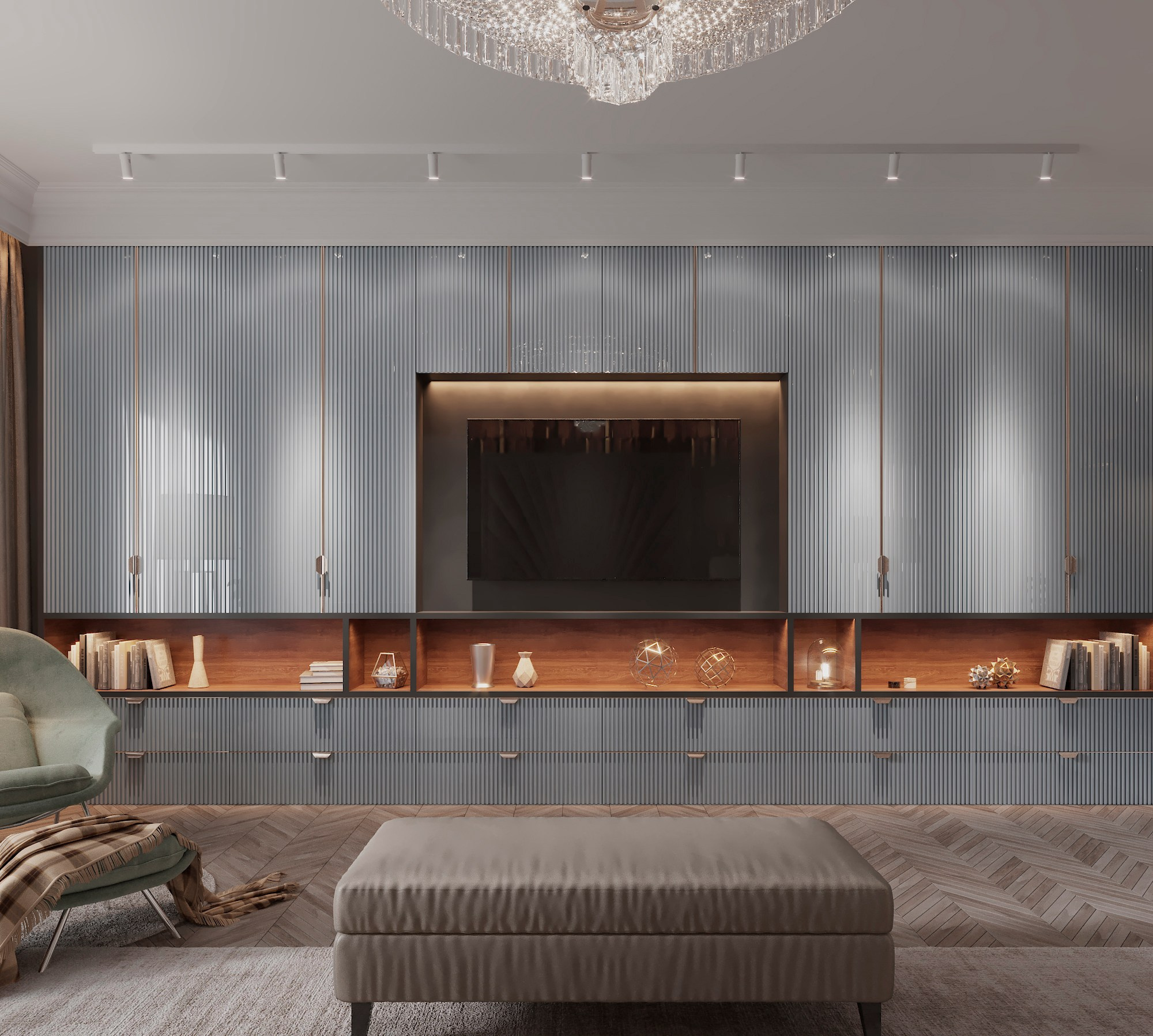 Coastal Cottage — Interior in Modern Classic Style. 3D INTERIOR AND ARCHITECTURE VISUALIZATION