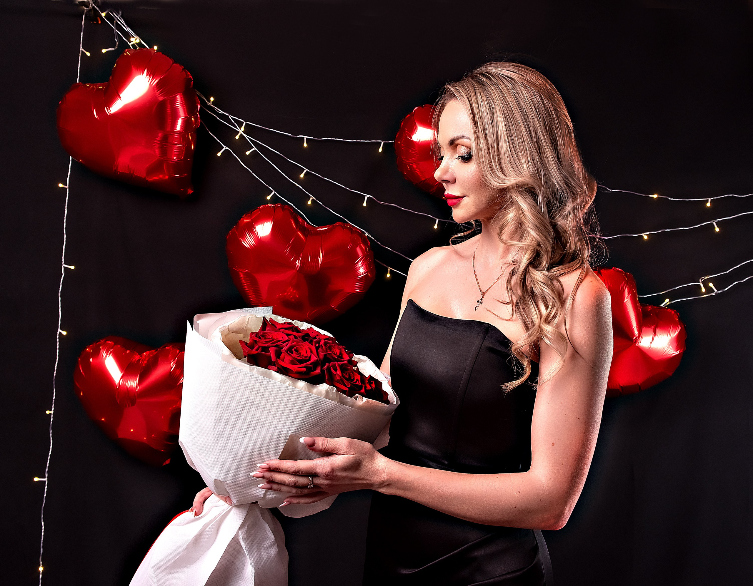 Индивидуальна фотосессия на День Святого Валентина для Ольги. Фотосессия в студии. Семейный и портретный фотограф Кыштым Челябинск Марина Шигапова