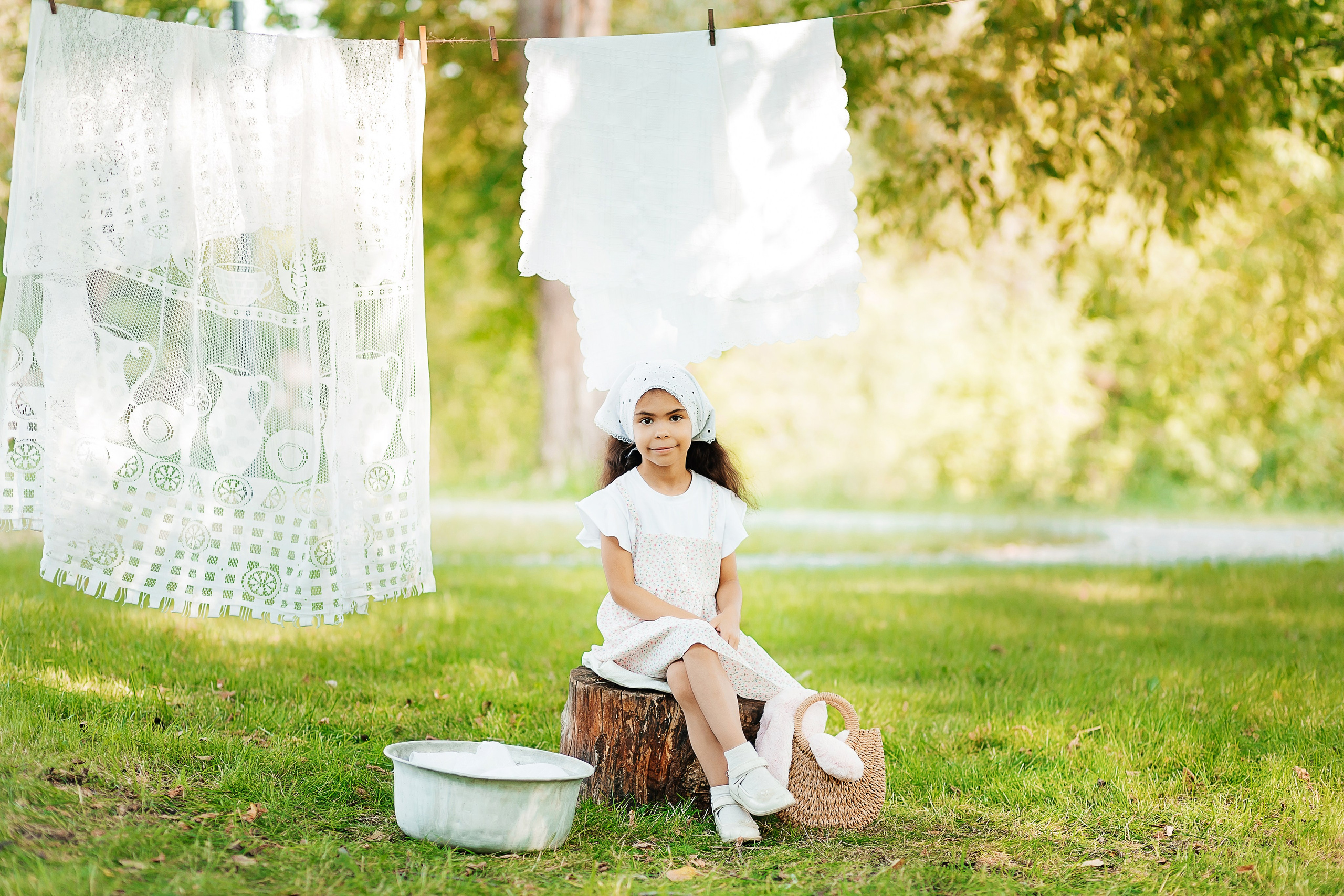 Семейная уличная фотосессия «Большая стирка». Фотограф в Подольске — Мария Бучнева
