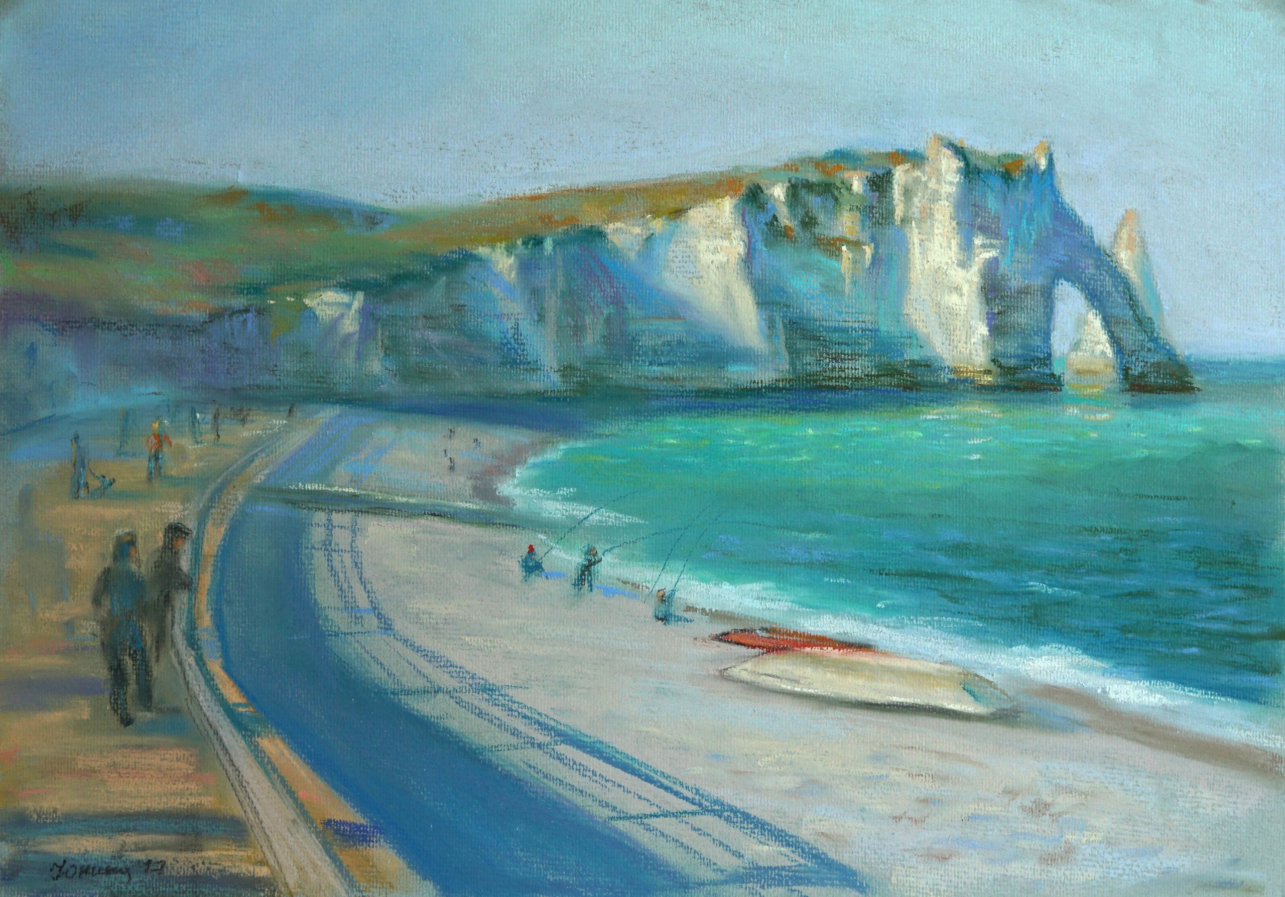 "Утро в Этрета" 2021г. 35 х 50см.  2017г.