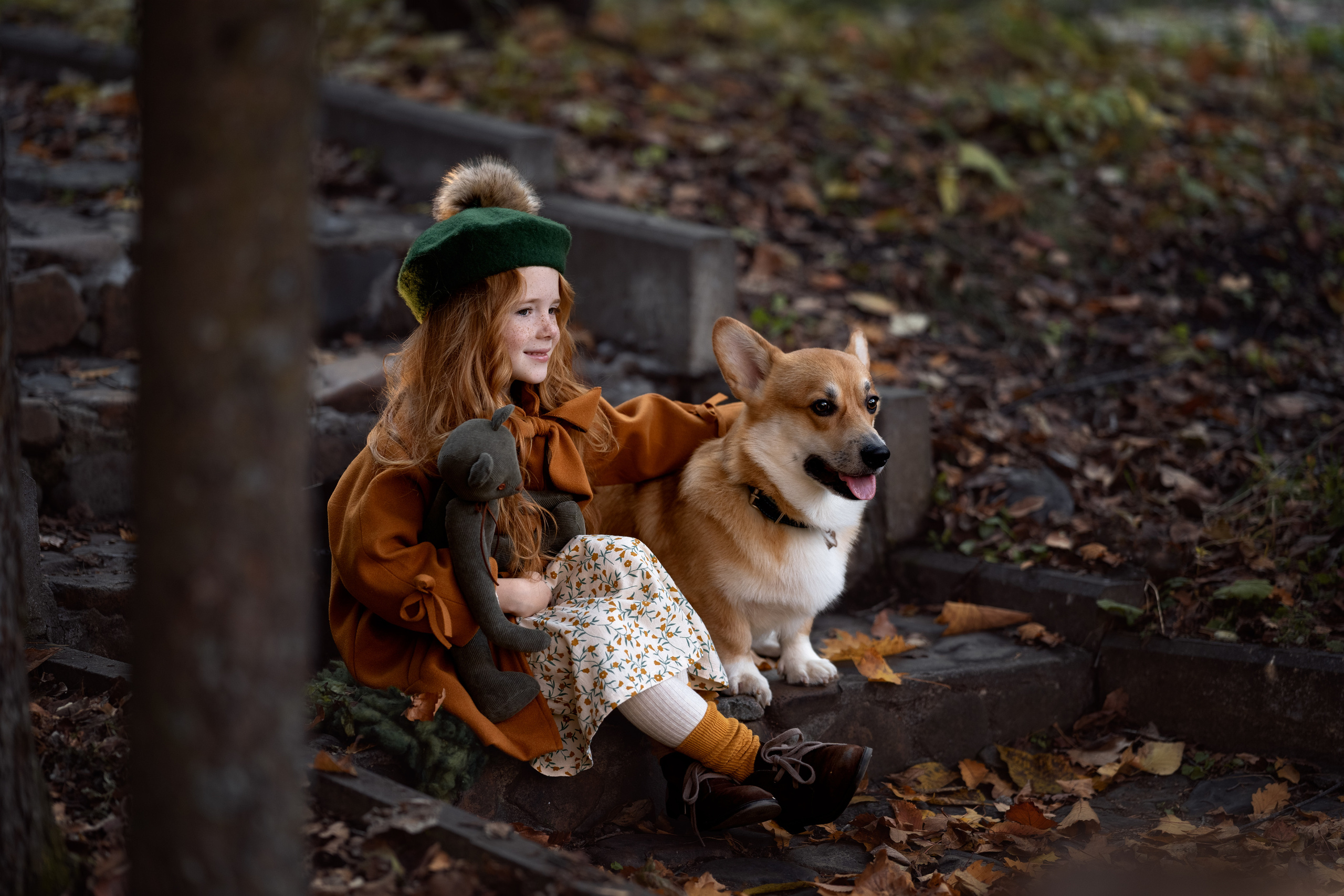 Детская фотосессия. Девочка и собачка