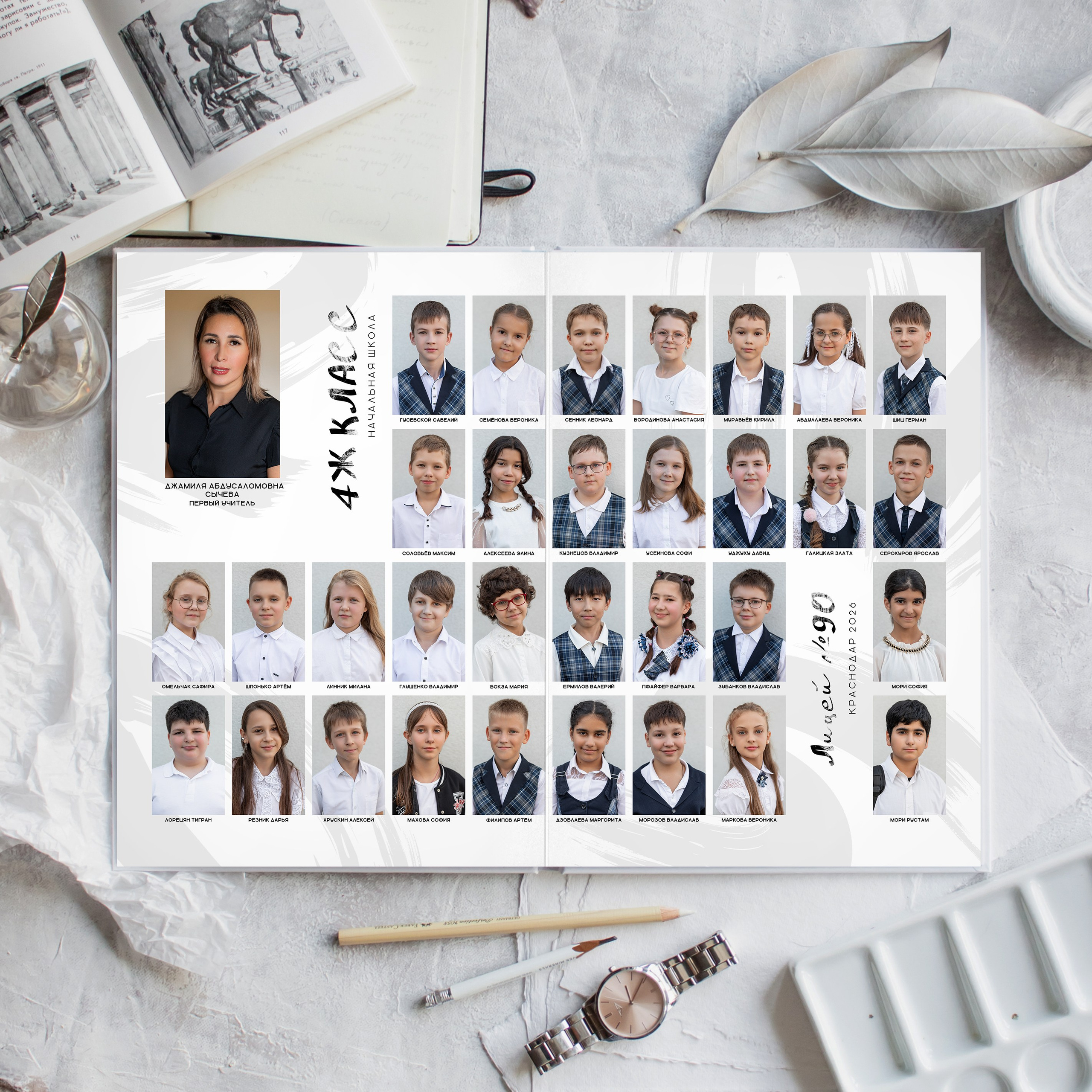 Альбом 4-9 класса (4 разворота). ФОТОГРАФ ВЫПУСКНЫХ АЛЬБОМОВ в Краснодаре Ворчик Татьяна