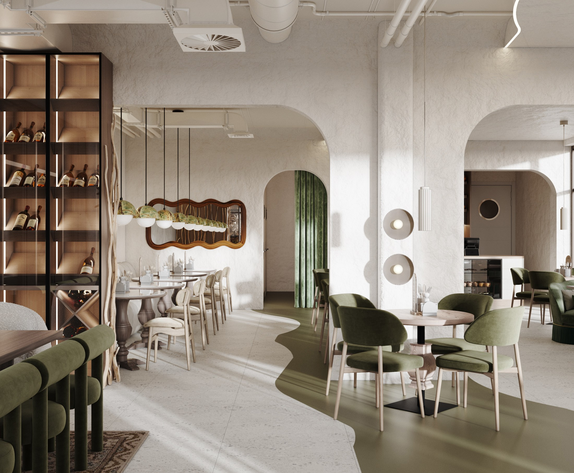 Проект Кафе #1. Интерьерная 3D Визуализация