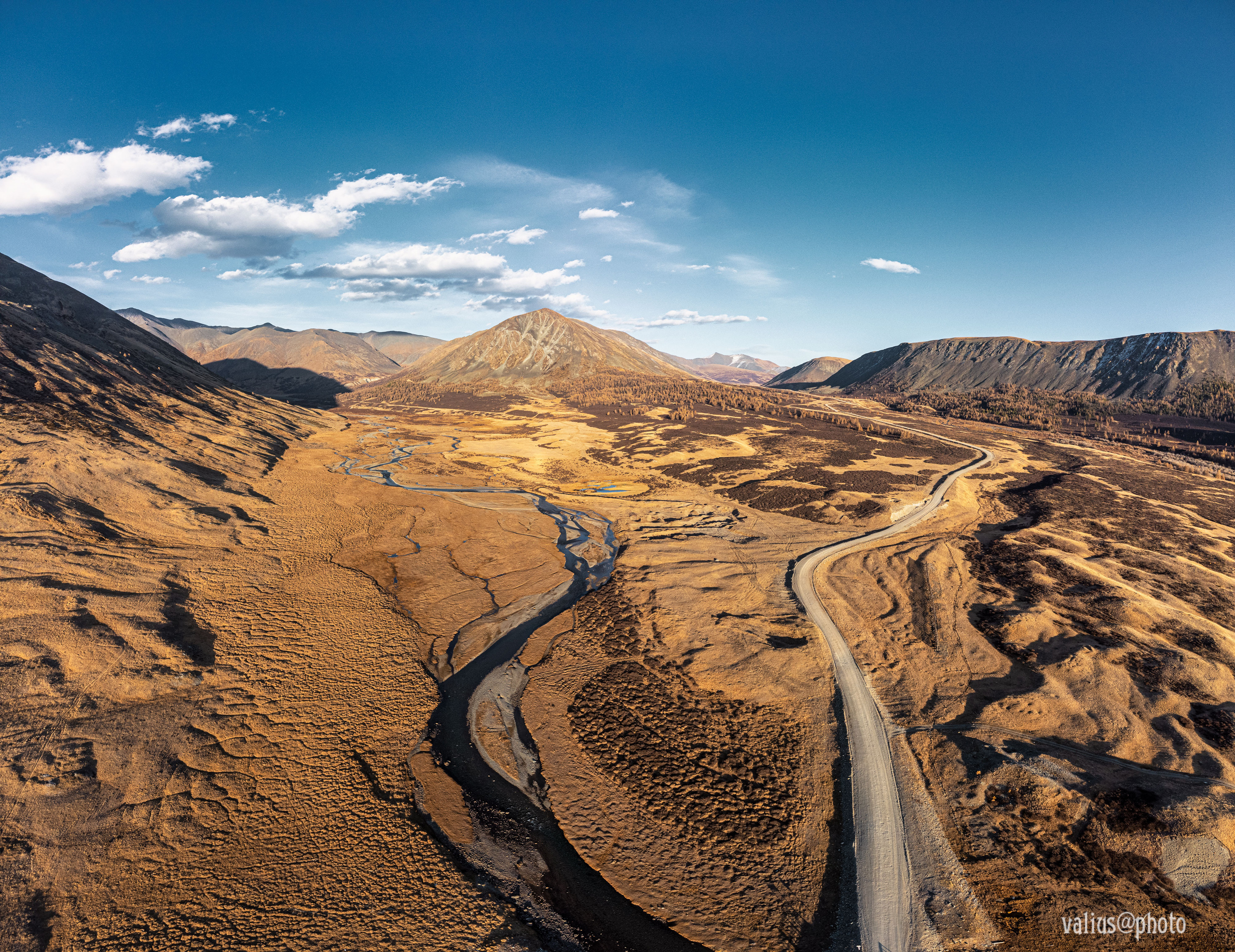Алтай. Фотография с дрона. Река Дара.