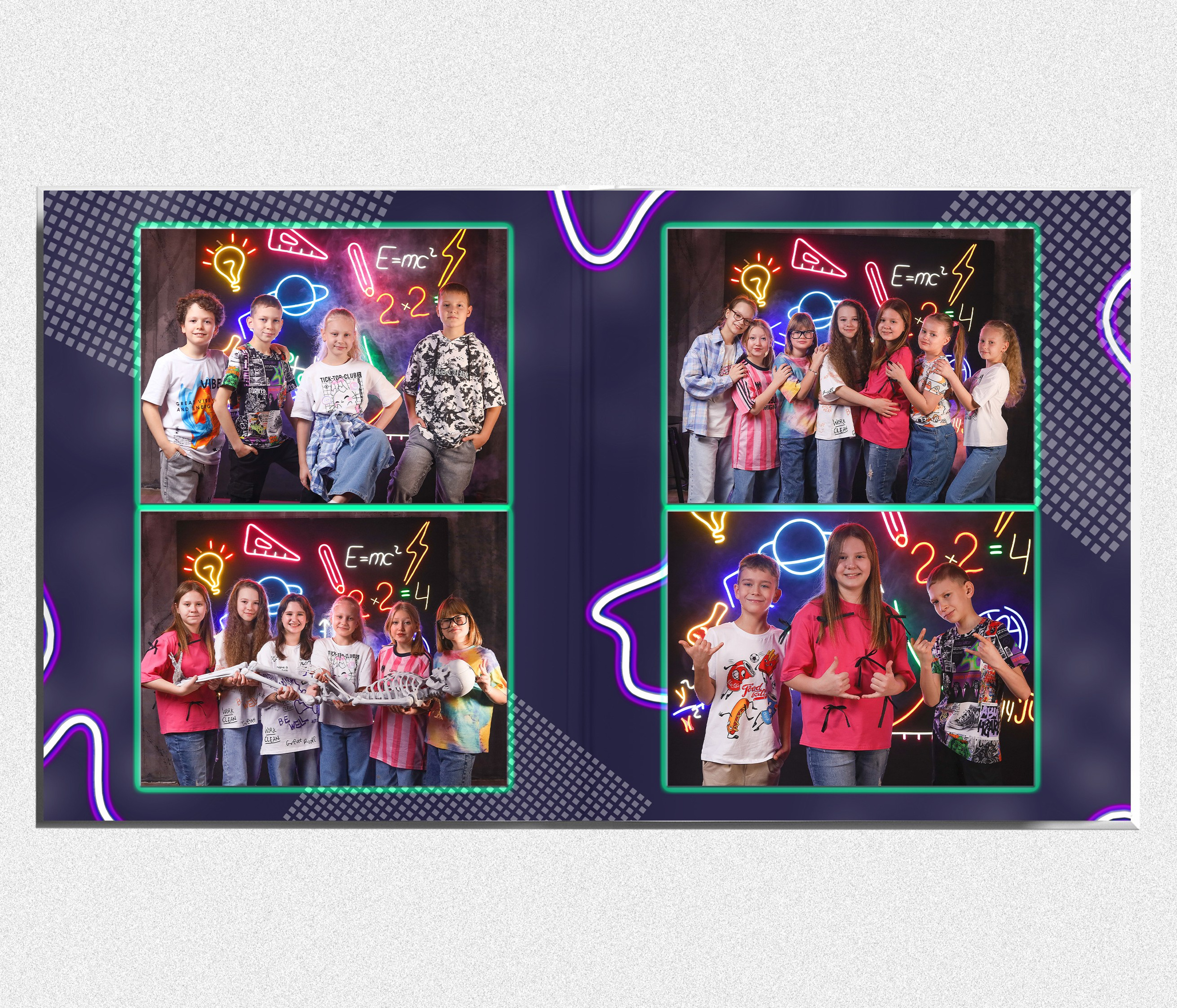 Выпускной альбом "Неон". Выпускные альбомы в Тюмени для школ, садов, вузов спортивных секций