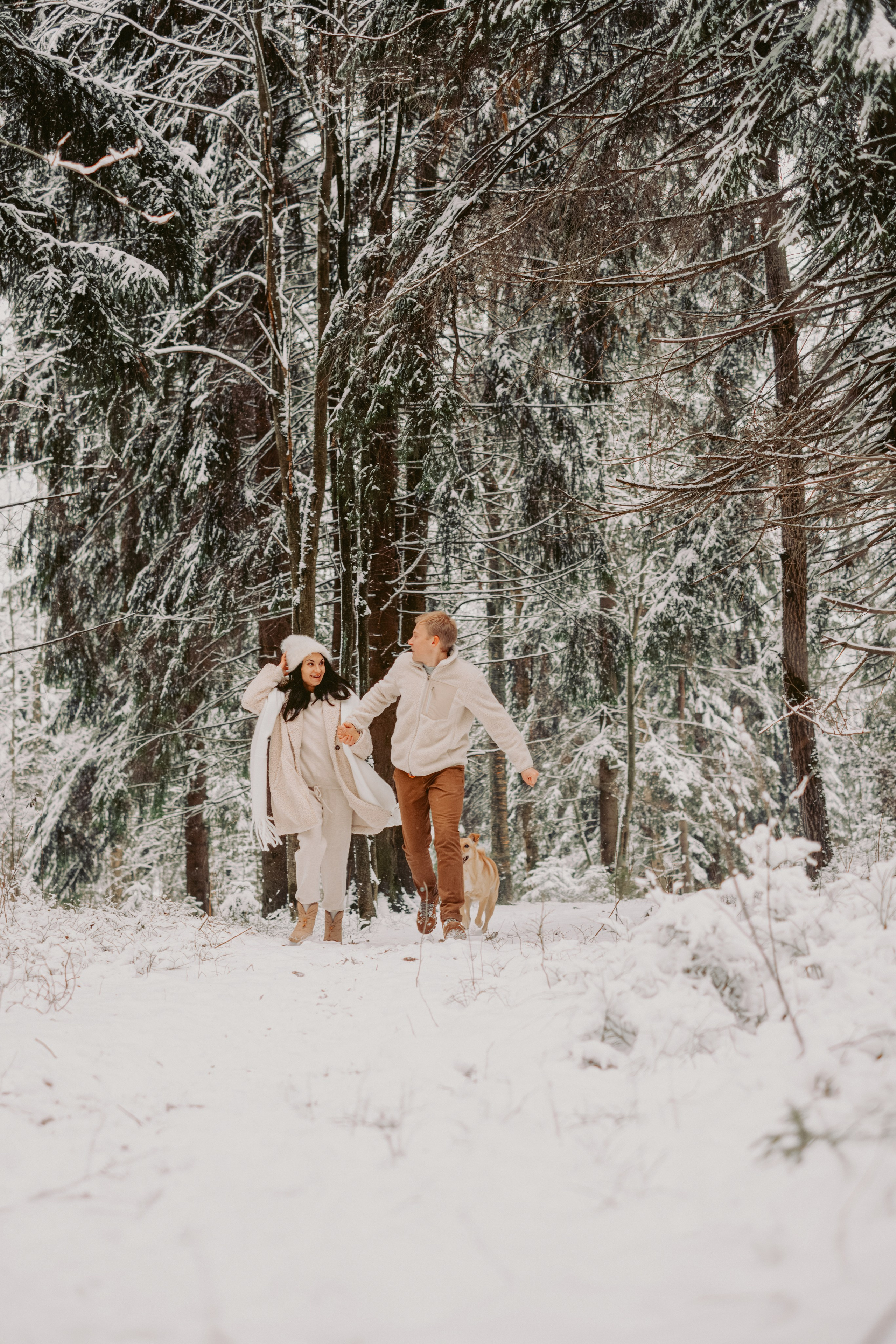 Зимняя история Яны, Леши, Мии и Фанты. Семейный и детский фотограф в Санкт-Петербурге