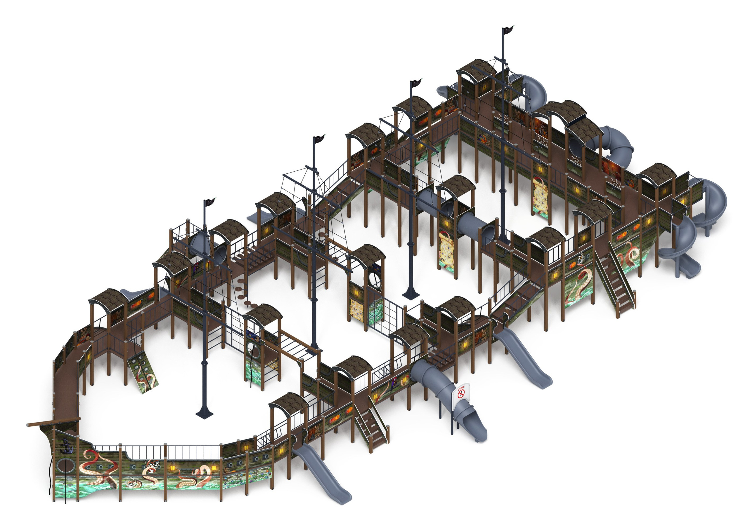 Шхуна (Летучий голландец) (винтовой скат) горка Н 1200, горка Н 2000 ДИК 2.03.3.07-11                                                                  Габариты (ШхДхВ): 31880х17270х9460                                                                                                                                                                      Зона безопасности, мм: 35280х20770                                                                                                                                                                 Скат горки: H=1200 (прямой скат) / H=2000 (винтовой скат)                                                                                                                                            Возрастные ограничения от 5 до 12 лет