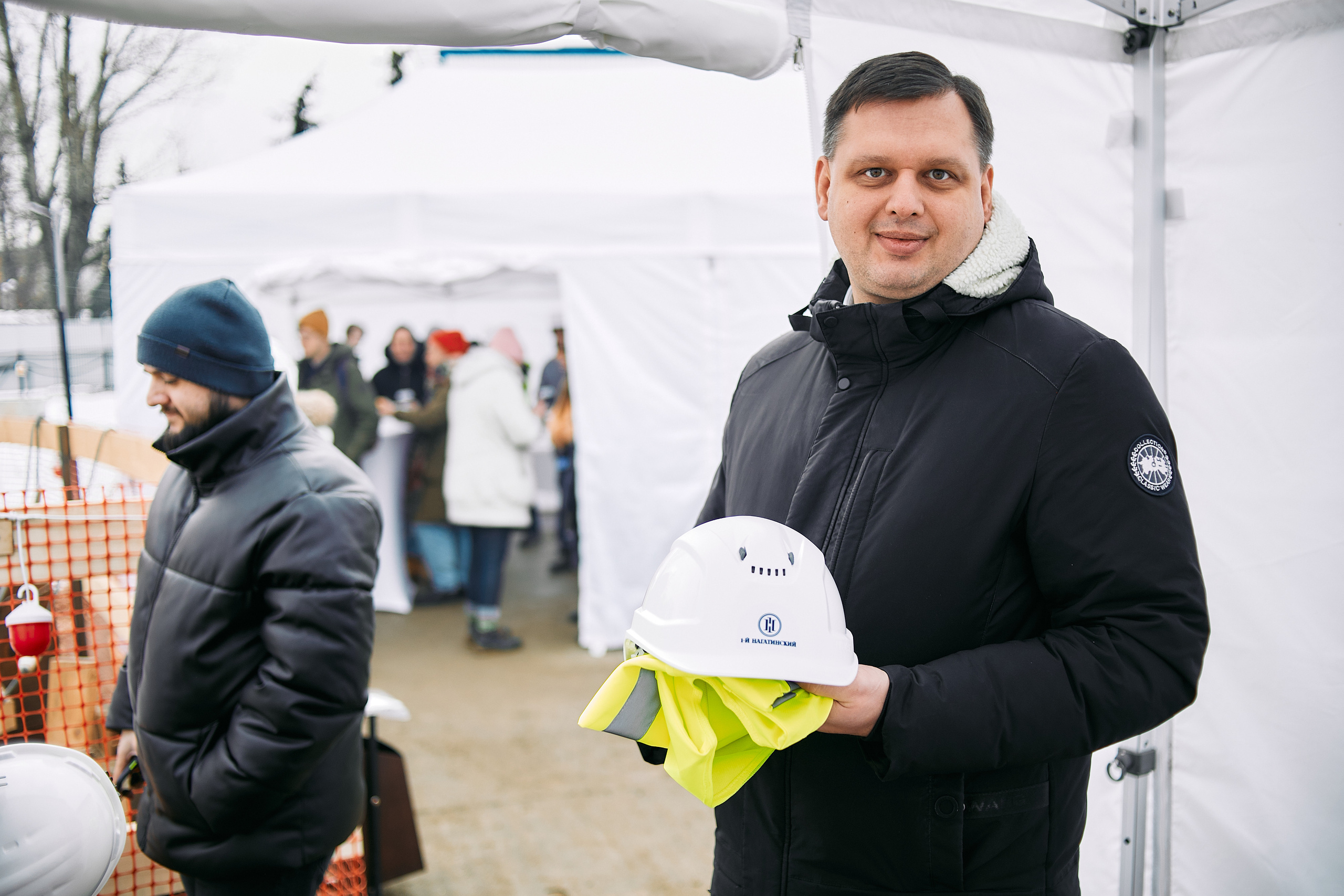 Символическая заливка бетона, ЖК Нагатинский. Фотограф рынка недвижимости Павел Хоменко