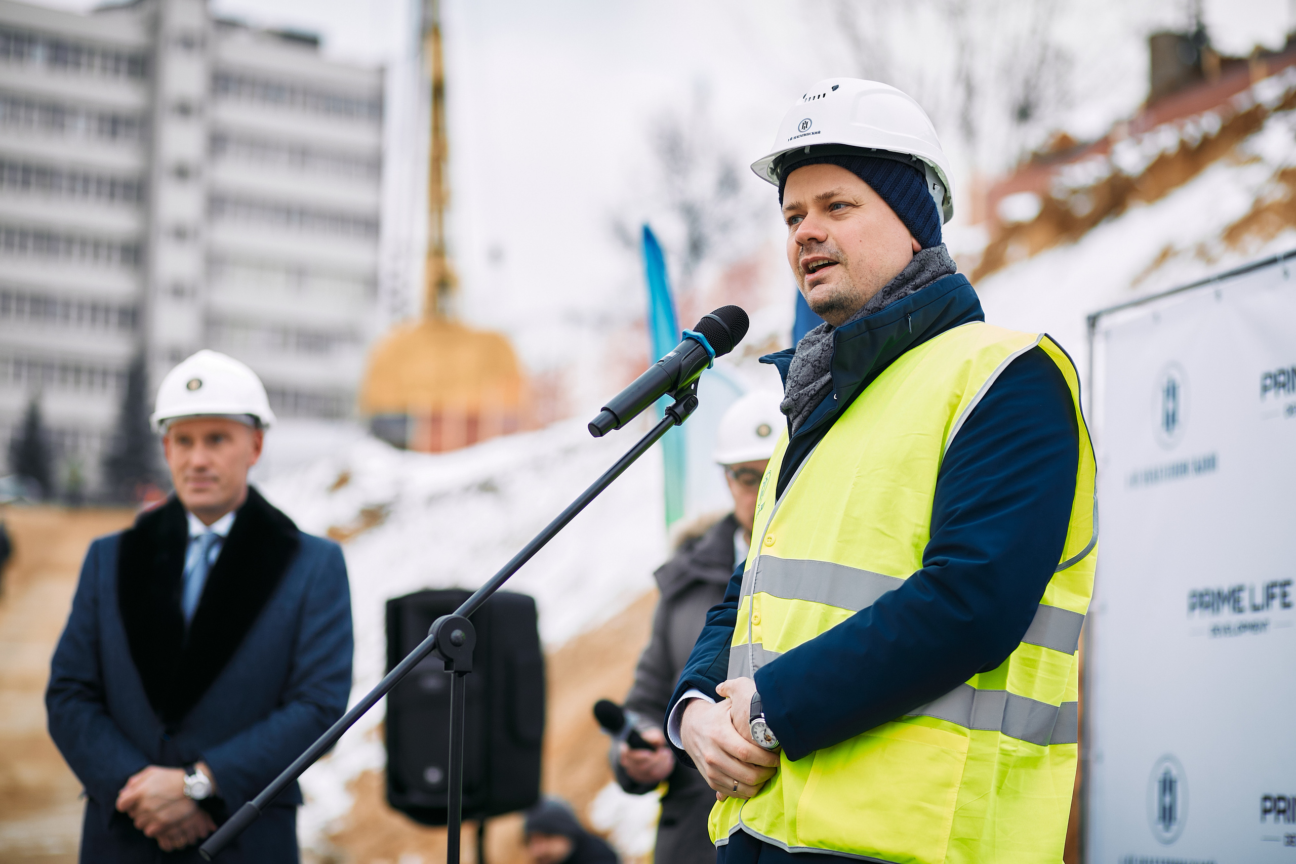 Символическая заливка бетона, ЖК Нагатинский. Фотограф рынка недвижимости Павел Хоменко