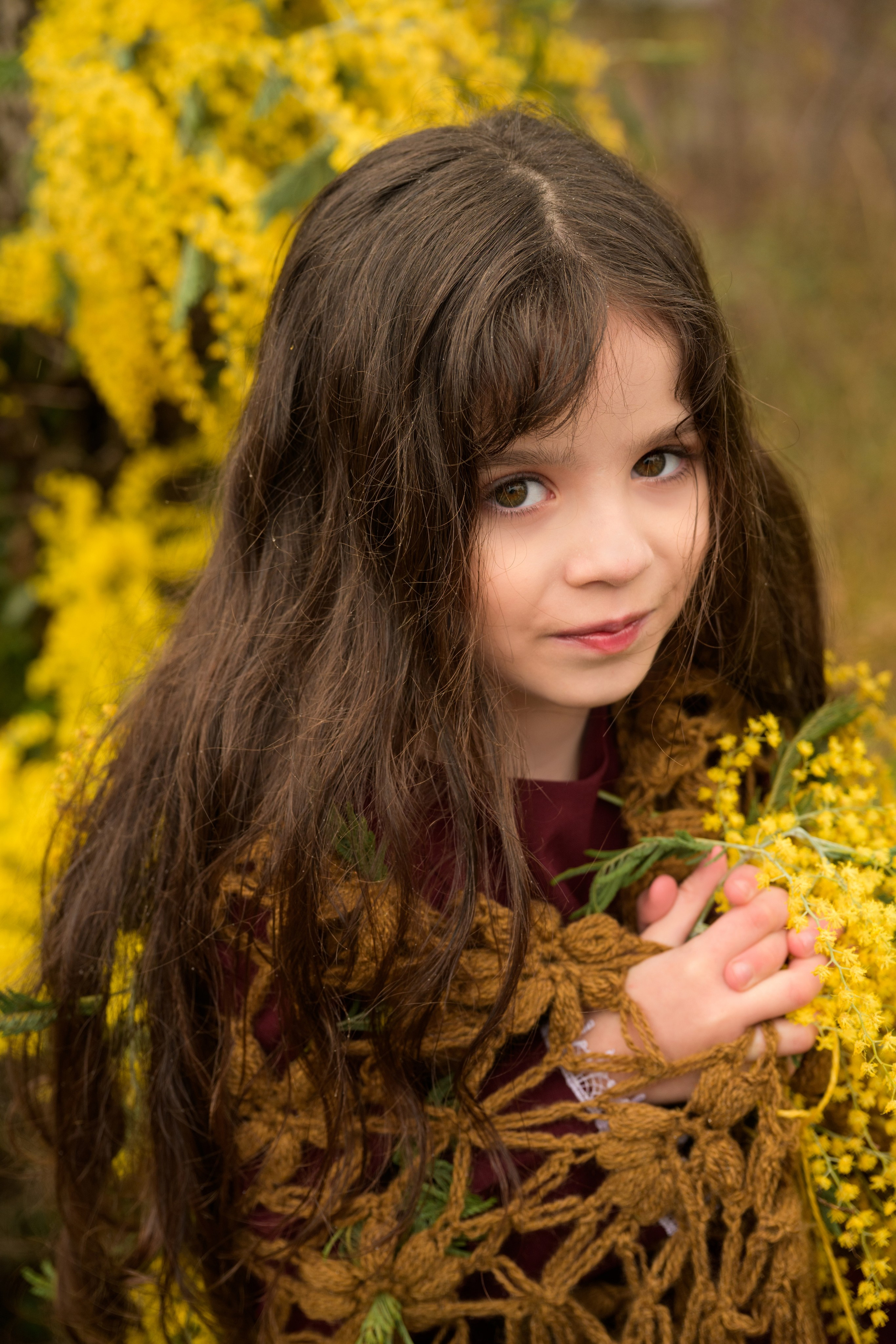 Фотосессия с мимозой