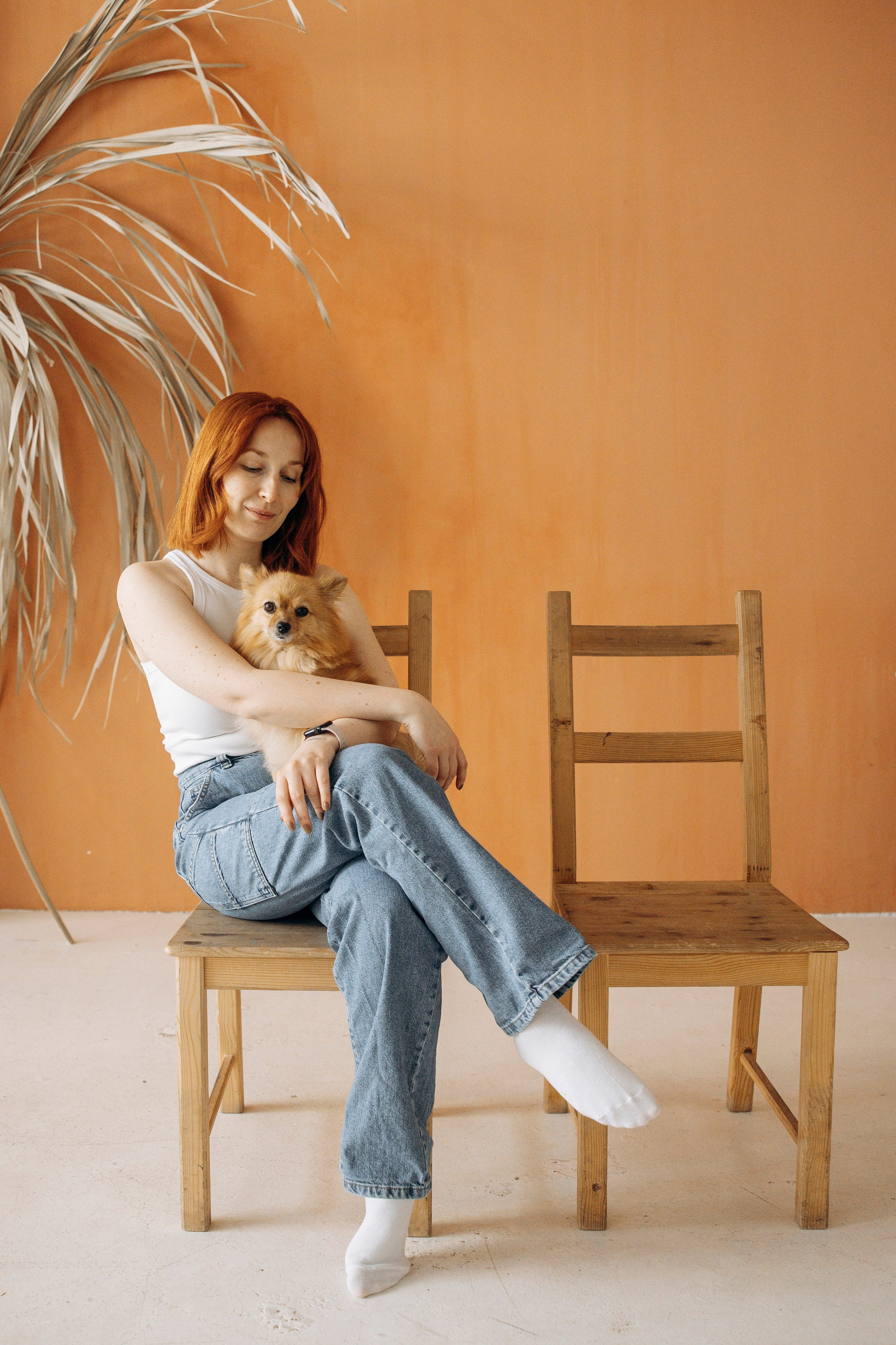 Съемка в студии с собакой. Анастасия Белаш