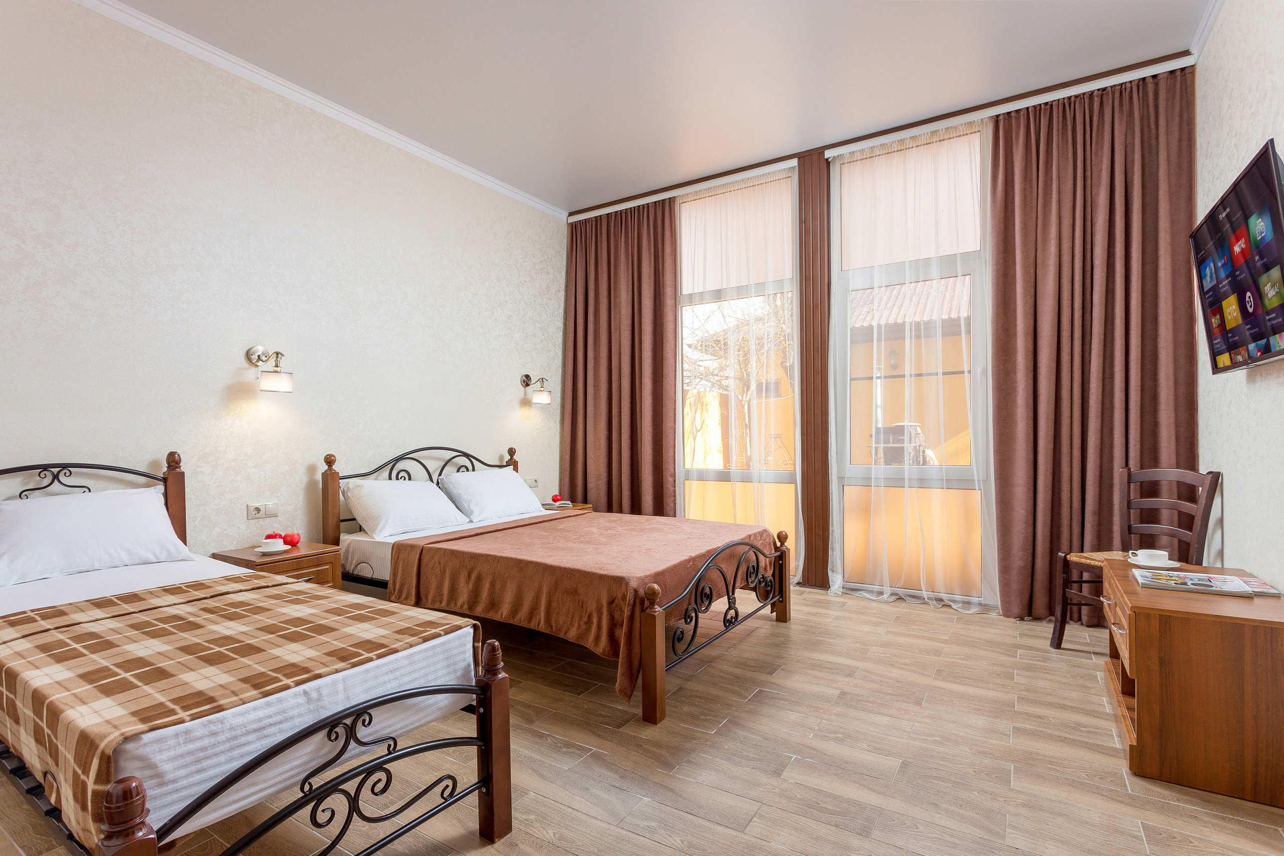 Фотосъемка отеля Спарта на побережье моря. Интерьерный фотограф Краснодар: профессионально по доступным ценам