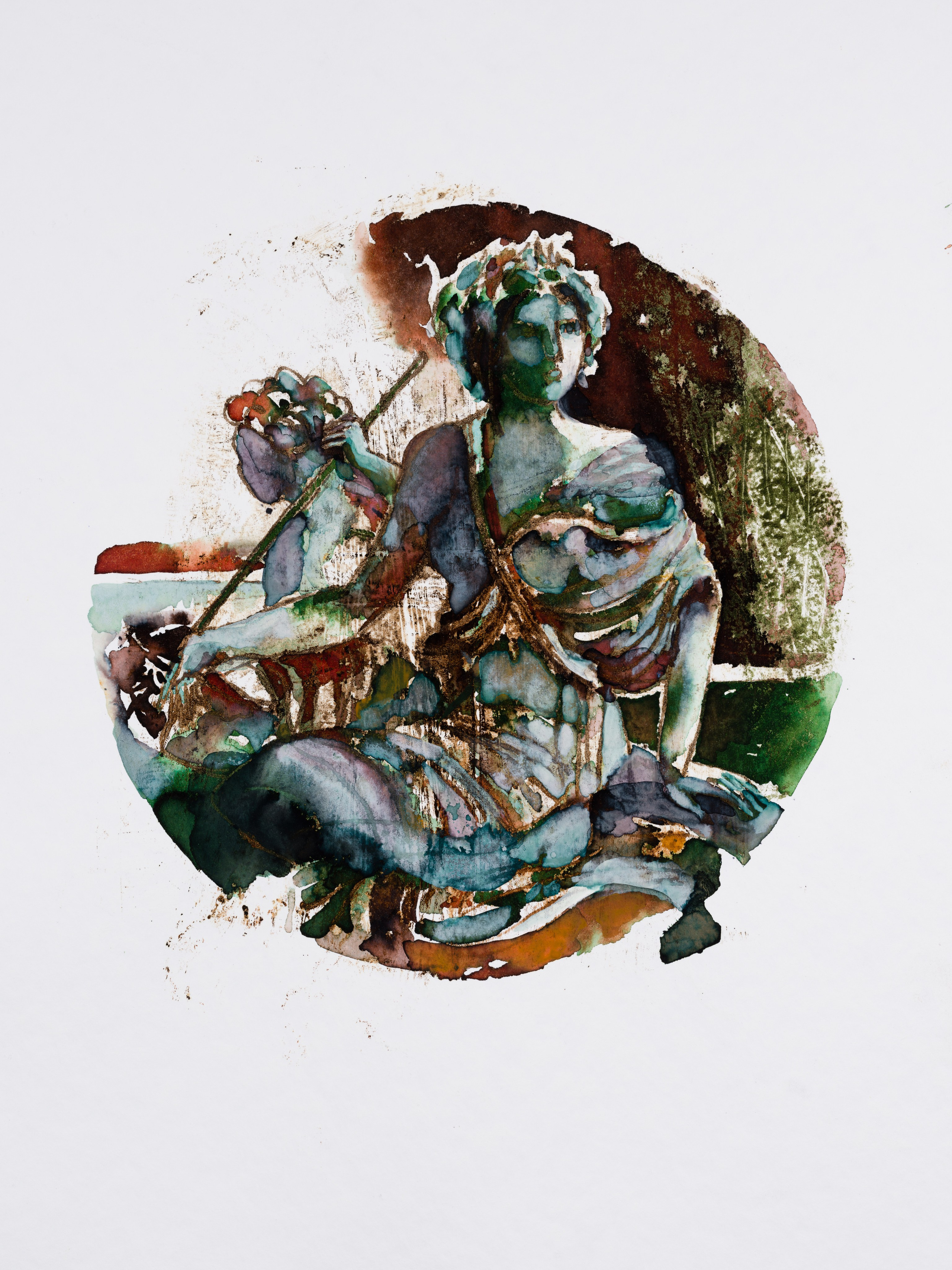 «Версаль. Парк II» - художник Лариса Блохина (бумага, смешанная техника, 40x30 см, 2026)