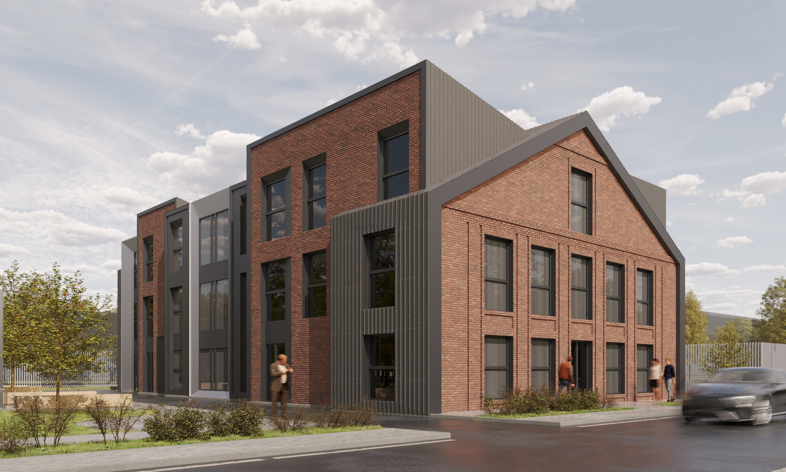 Фасад офисного центра на улице Подлужная Казань. Архитектор-дизайнер в Казани