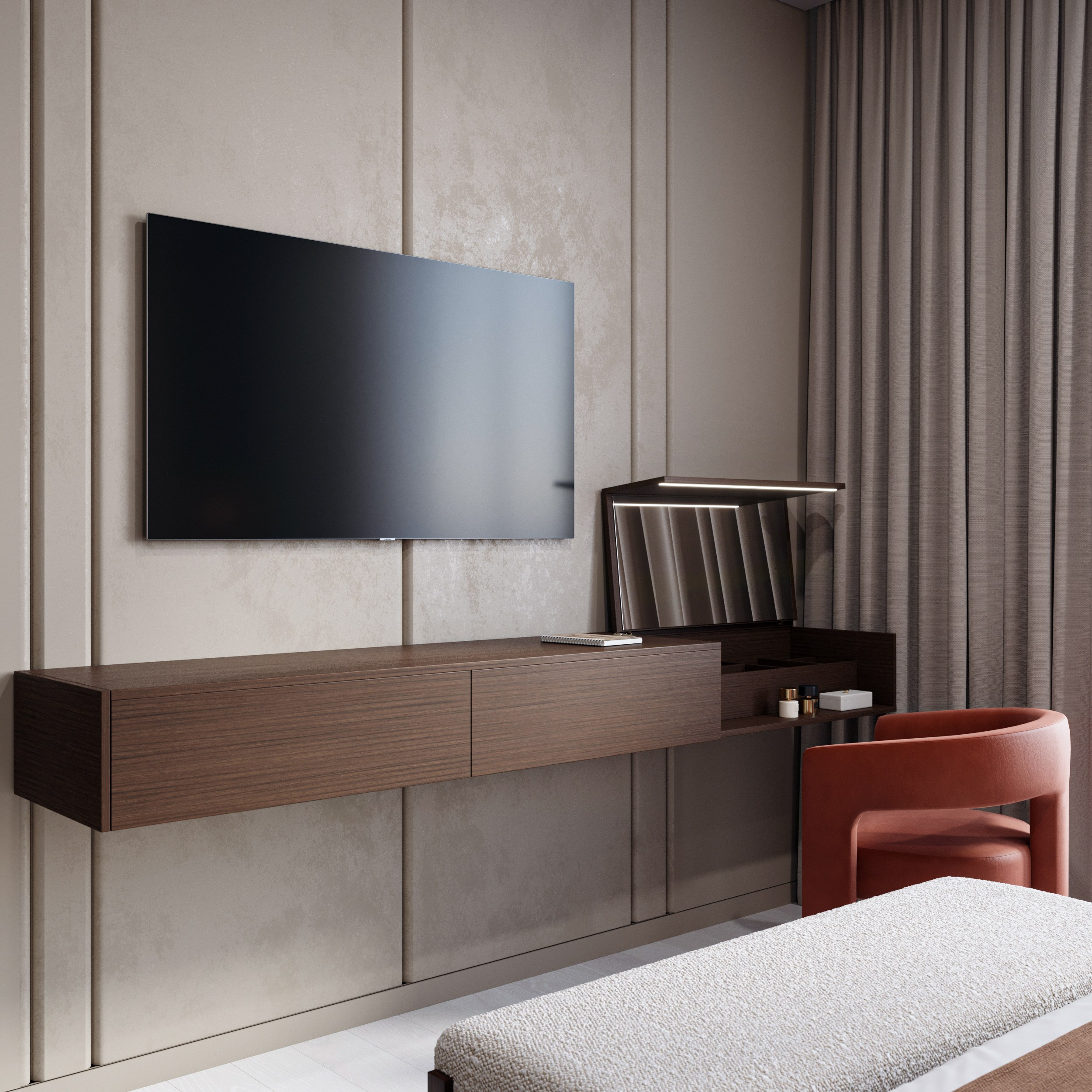 Neva House. 3D visualization of exteriors and interiors